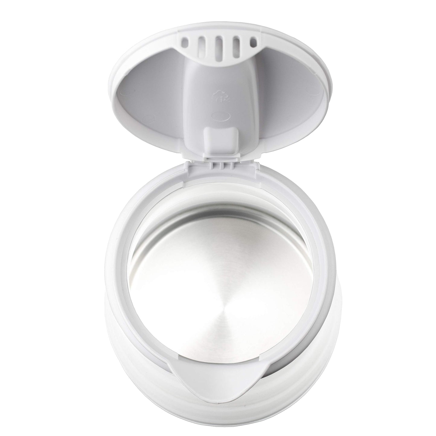 Brentwood KT-1508W Dual Voltage 120/220 Volt 0.8 Liter Collapsible-Travel Kettle, White