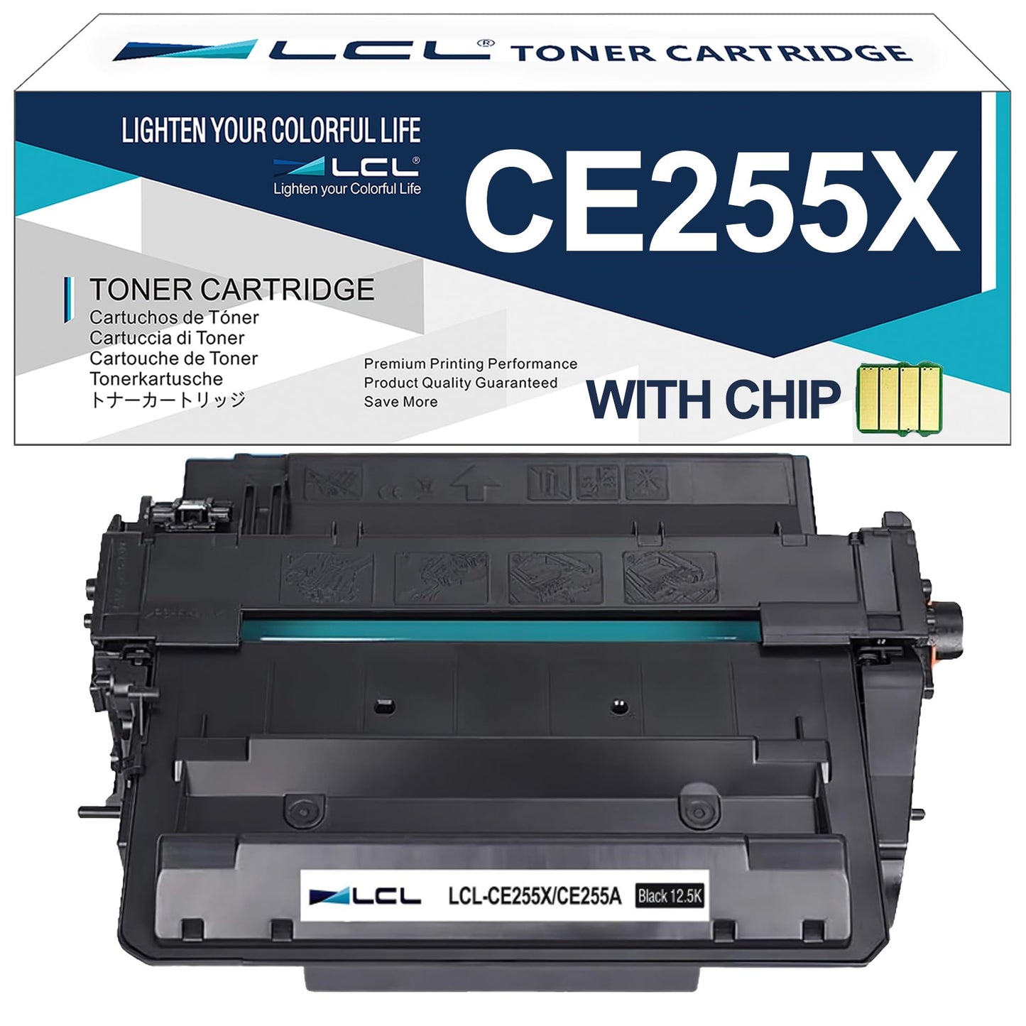 LCL Compatible Toner Cartridge for HP 55A 55X CE255A CE255X High Yield (1PK) for Laserjet Enterprise P3010 P3015 P3015d P3015dn P3015n P3015x 500 MFP M525dn M525f, Pro M521dn MFP M521dw,flow MFP M525c