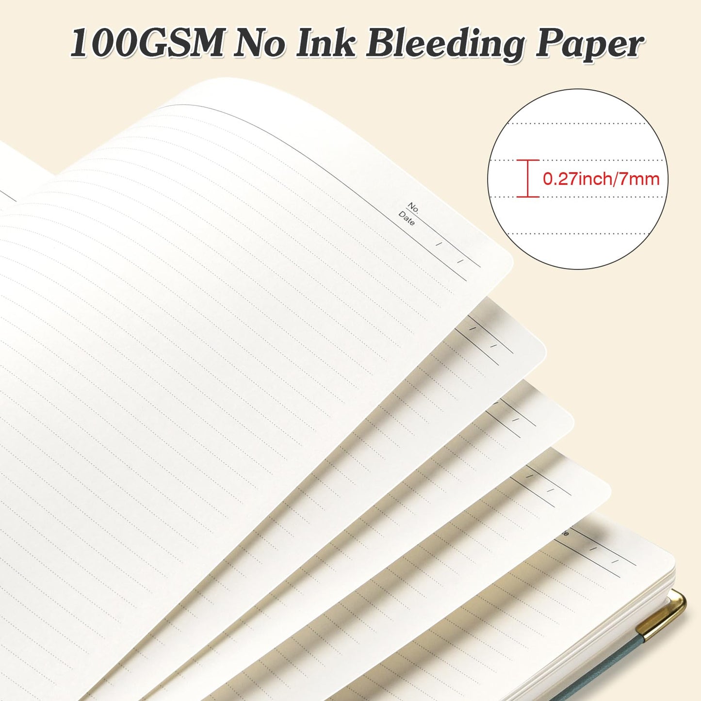 Spiral Notebook 8.5" x 11", 300 Numbered Pages Notebooks College Ruled with Contens, 100GSM Thick Journal for Women Men, Hardcover Leather Lined Journal for Writing, Large A4 Notebooks for Work School