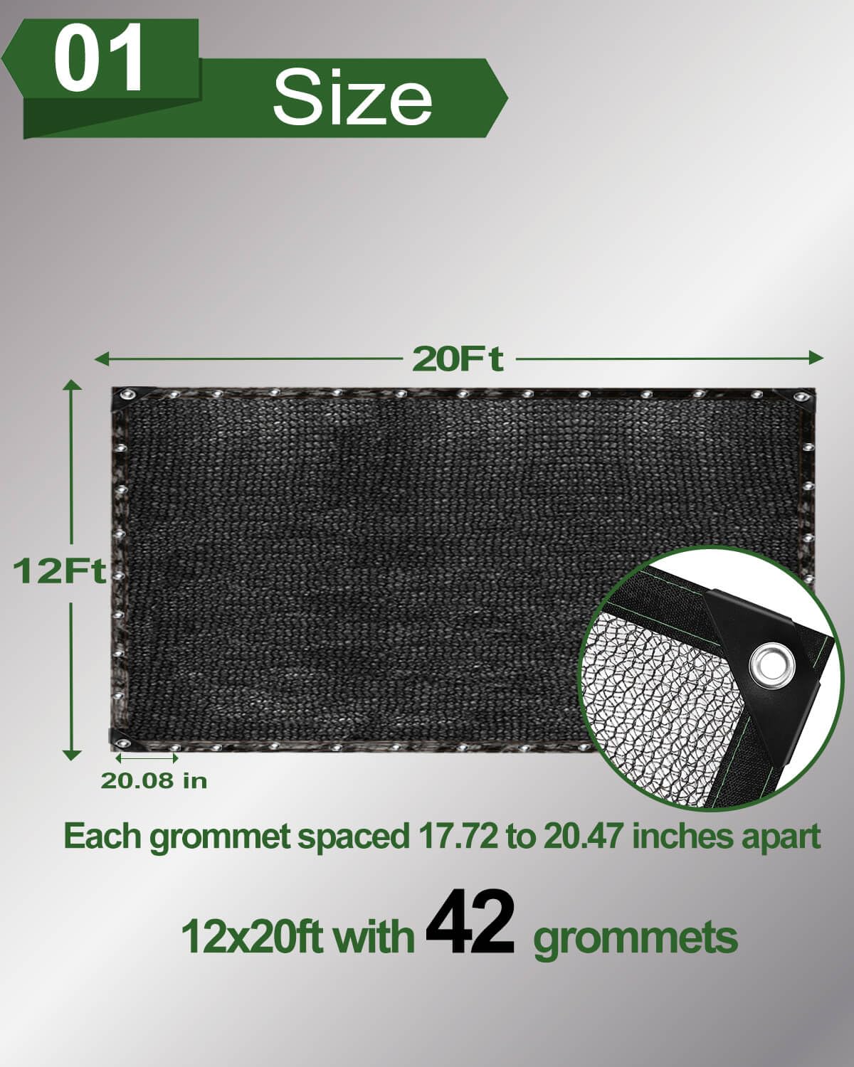 30% Sunblock Shade Cloth Net Black Resistant - Garden Shade Mesh for Plant Cover, Greenhouse, Chicken Coop, Kennels, Tomatoes Plants (30%-12×20FT)