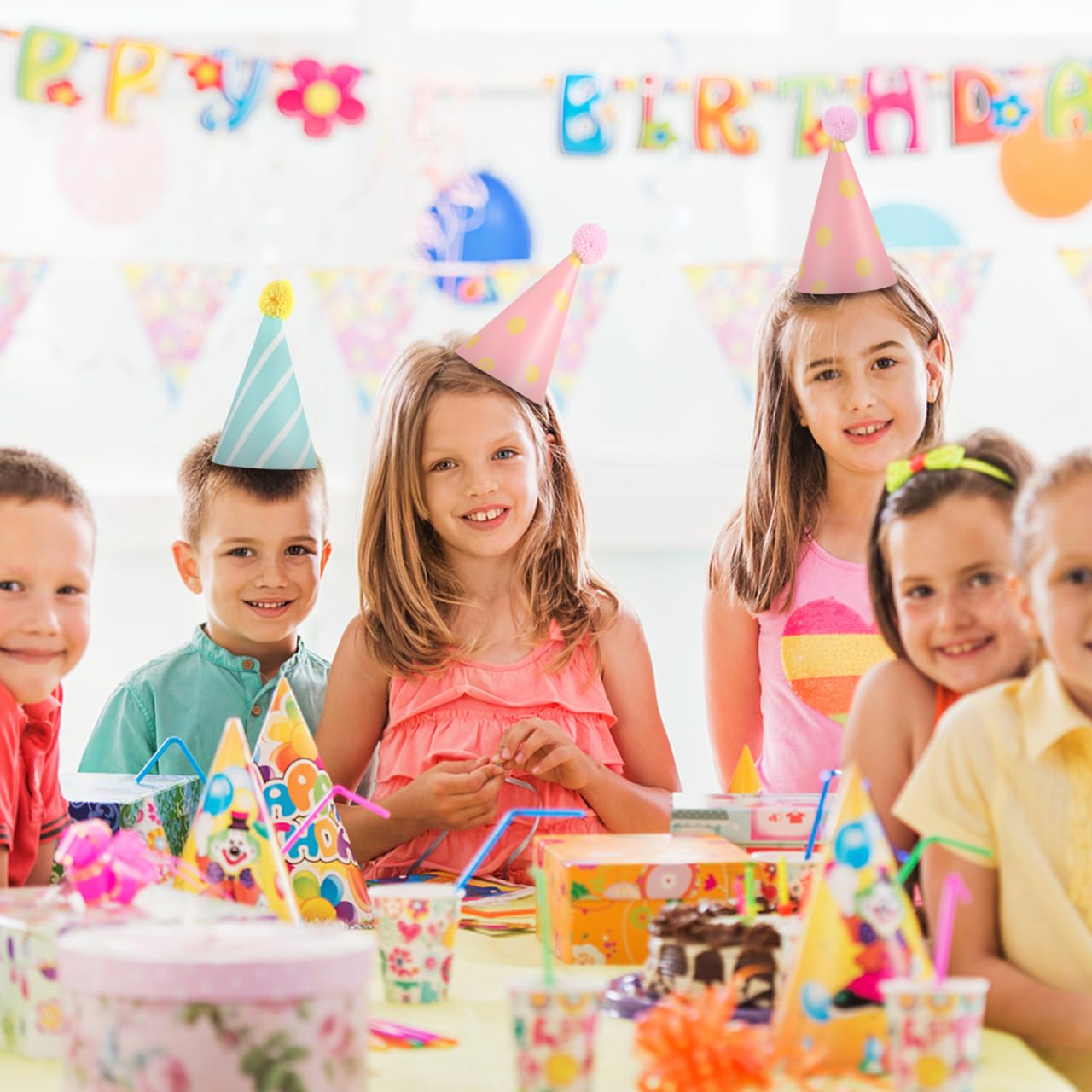 FOYTOKI 16pcs Birthday Hat Party Hats for Stuffed Animals Stuffed Cap Pastel Reusable Party Supplies for Celebrations and Festivals