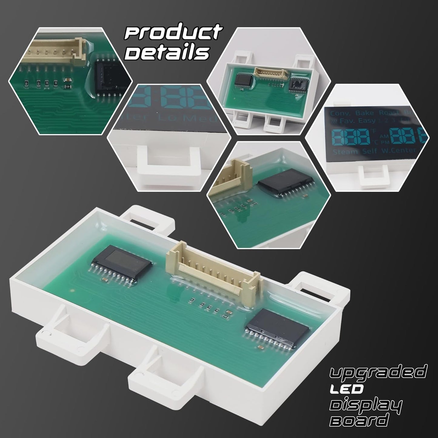 DE07-00129A-Upgraded Range LED Display Board Compatible with Samsung Electric Range -Oven/Stove Fits Model NE59J7630SB/AA NE59J7630SG/AA NE59J7630SS/AA NE59J7630SW/AA