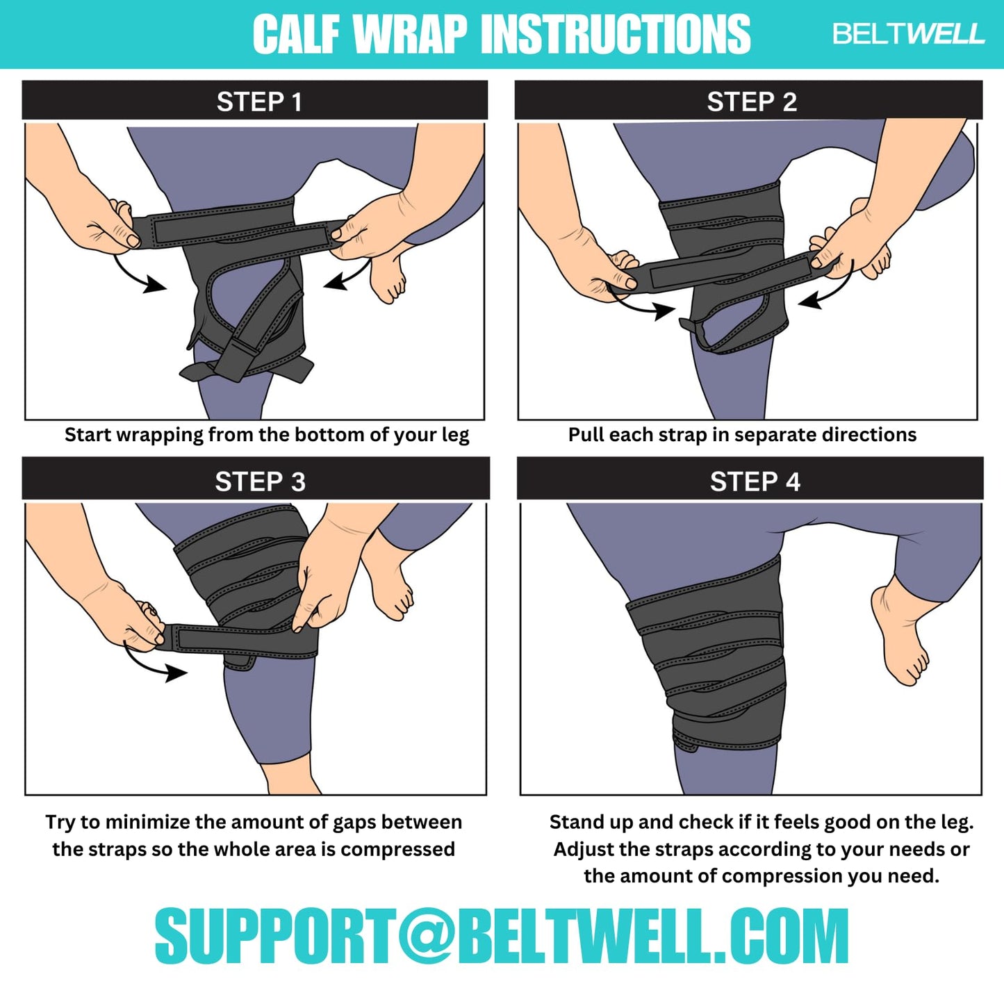 Beltwell® - The Adjustable Thigh Compression Wraps For Big Swollen Upper Legs (1 Wrap) (XXL-TALL)