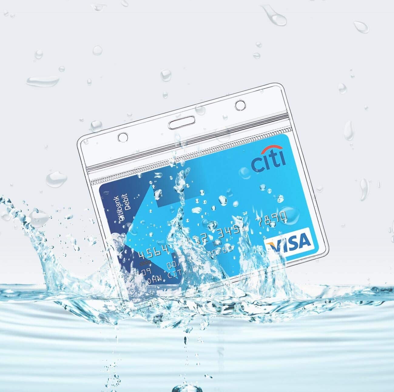 Clear Plastic Horizontal Badge Holders and Metal Badge Clips with Vinyl Straps Waterproof Name Tag PVC ID Card Holder by ZHEGUI (100 Pack, Horizontal Large 3x4)