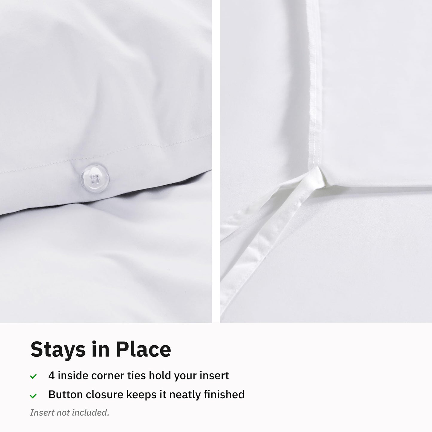 California Design Den 3-Pc Queen Size Duvet Cover Set, 400 Thread Count Sateen 100% Cotton Comforter Cover and Two Pillow Shams Bedding Set, Button Closure, Corner Ties (White, Queen)