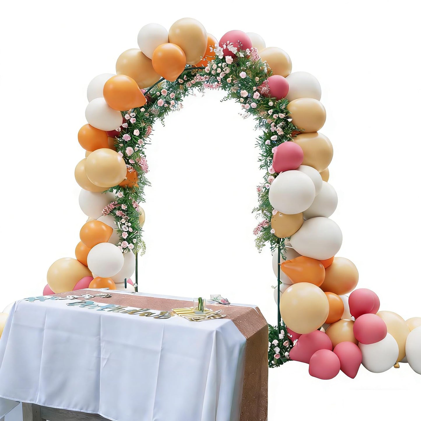 Metal Garden Arch Trellis for Climbing Plants Outdoor, Garden Arbors Archway Arched Trellis with Planter Boxes, Wedding Arches for Ceremony Arch Backdrop Stands for Party Christmas Decorations, Black