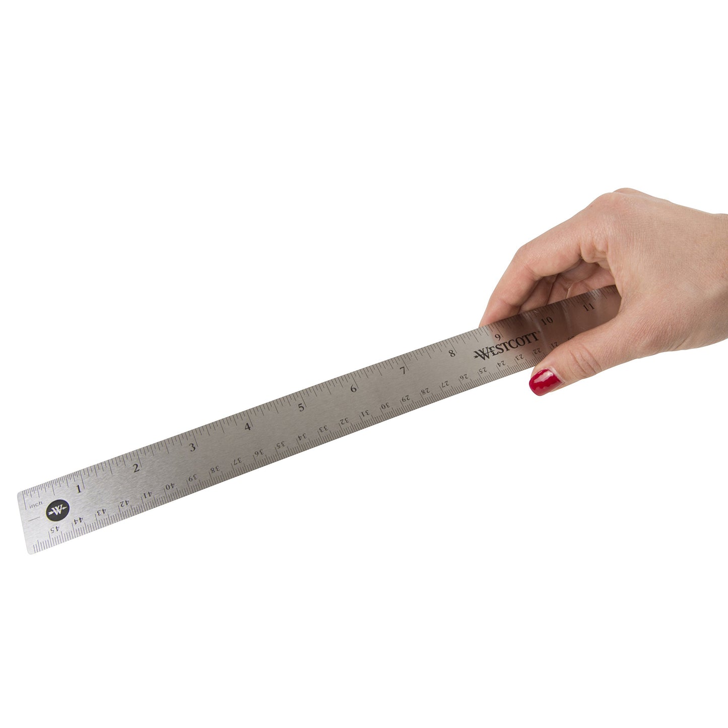 Westcott Stainless Steel Rulers with Non-Slip Cork Backing, Back-to-School, School Supplies, Classroom Supplies, 18-Inch, 3-Pack