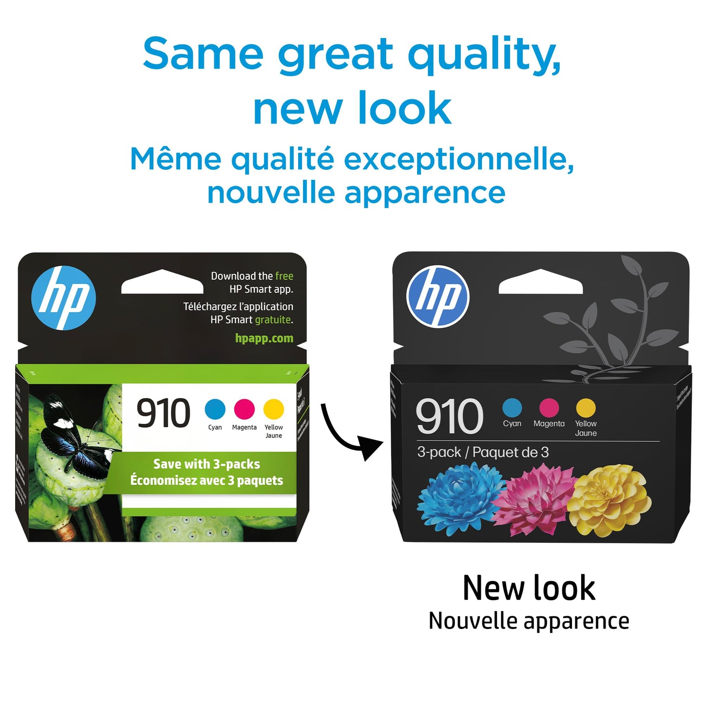 Original HP 910 Cyan, Magenta, Yellow Ink Cartridges (3-Pack) | Works with HP OfficeJet 8018, 8022; HP OfficeJet Pro 8020, 8025, 8035| Eligible for Instant Ink | 3YN97AN