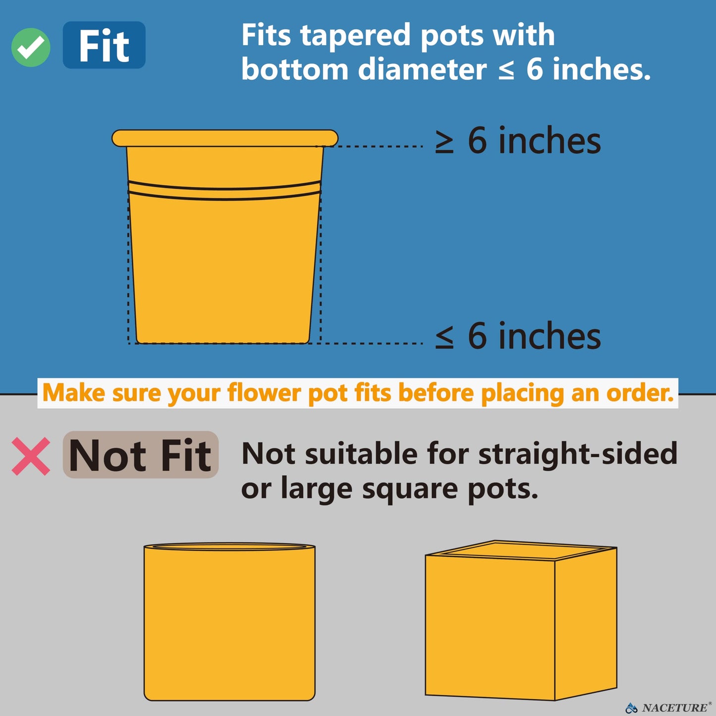 6 Inch Foldable Flower Pot Holder Ring for Wall Mount 6 Pack – Heavy Duty Metal Round Planter Hooks Hangers - Fence Pot Plant Holders Hanging Bracket for Outdoor Indoor