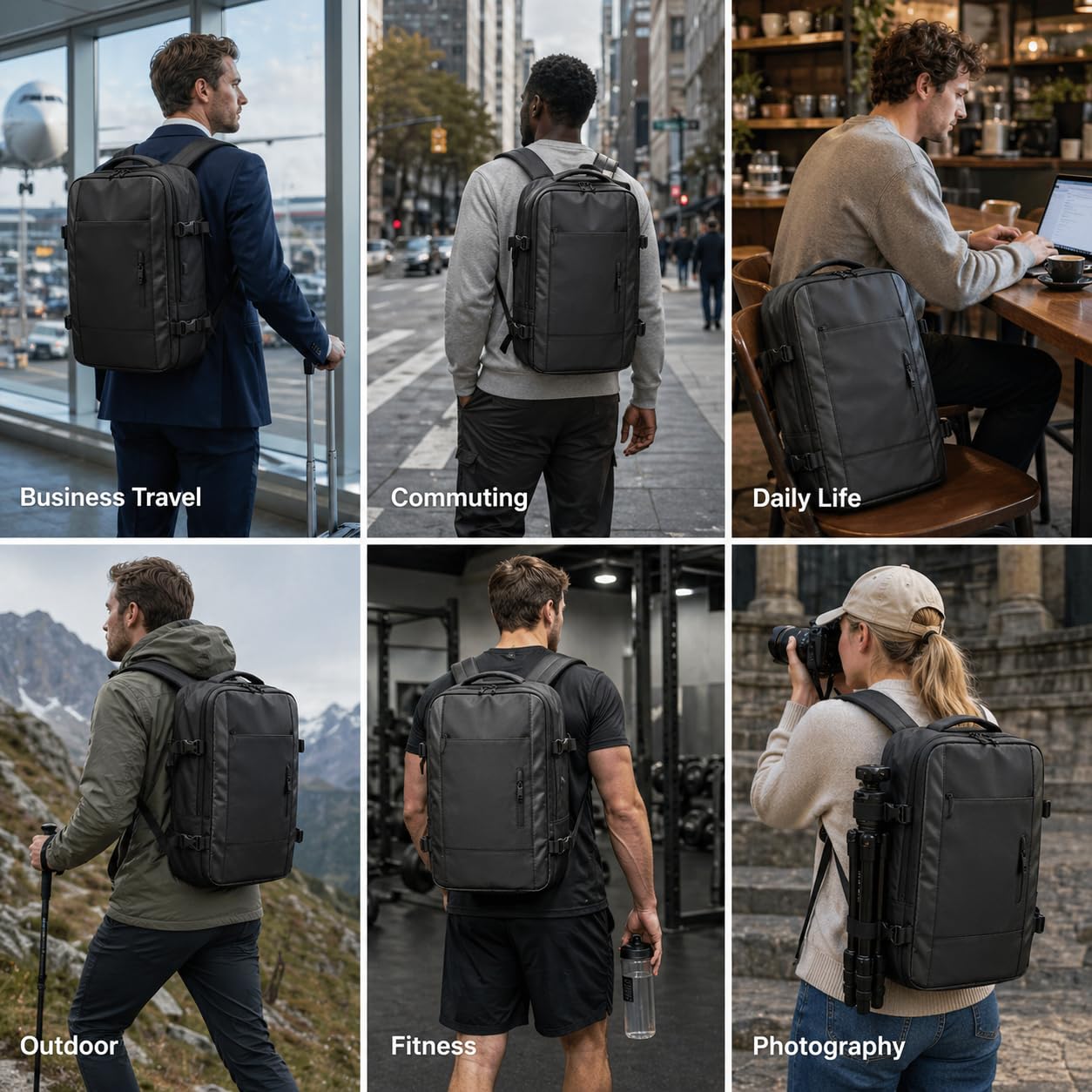 1NEVAN Carry On Backpack, 40L Expandable Travel Backpack for Men &Women, TSA-Friendly Laptop Backpack Fits 15.6 Inch, Carry On Luggage for Airplanes, 40L Backpack for Flight & Weekender