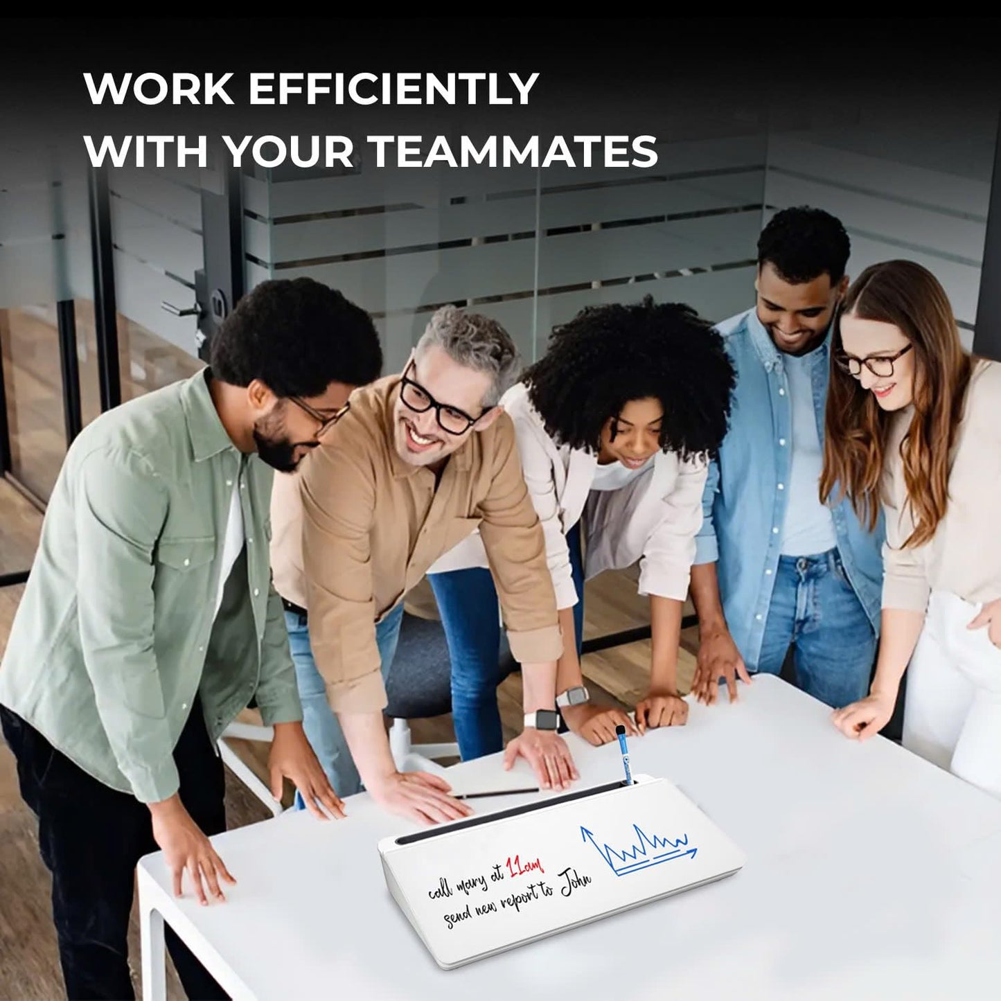 COORIART Glass Desktop Whiteboard with Storage Drawer, Dry Erase Board for Keyboard Stand, to-Do List, Memo & Planner – Desk Organizer with Accessories for Office, Home, and School (White)