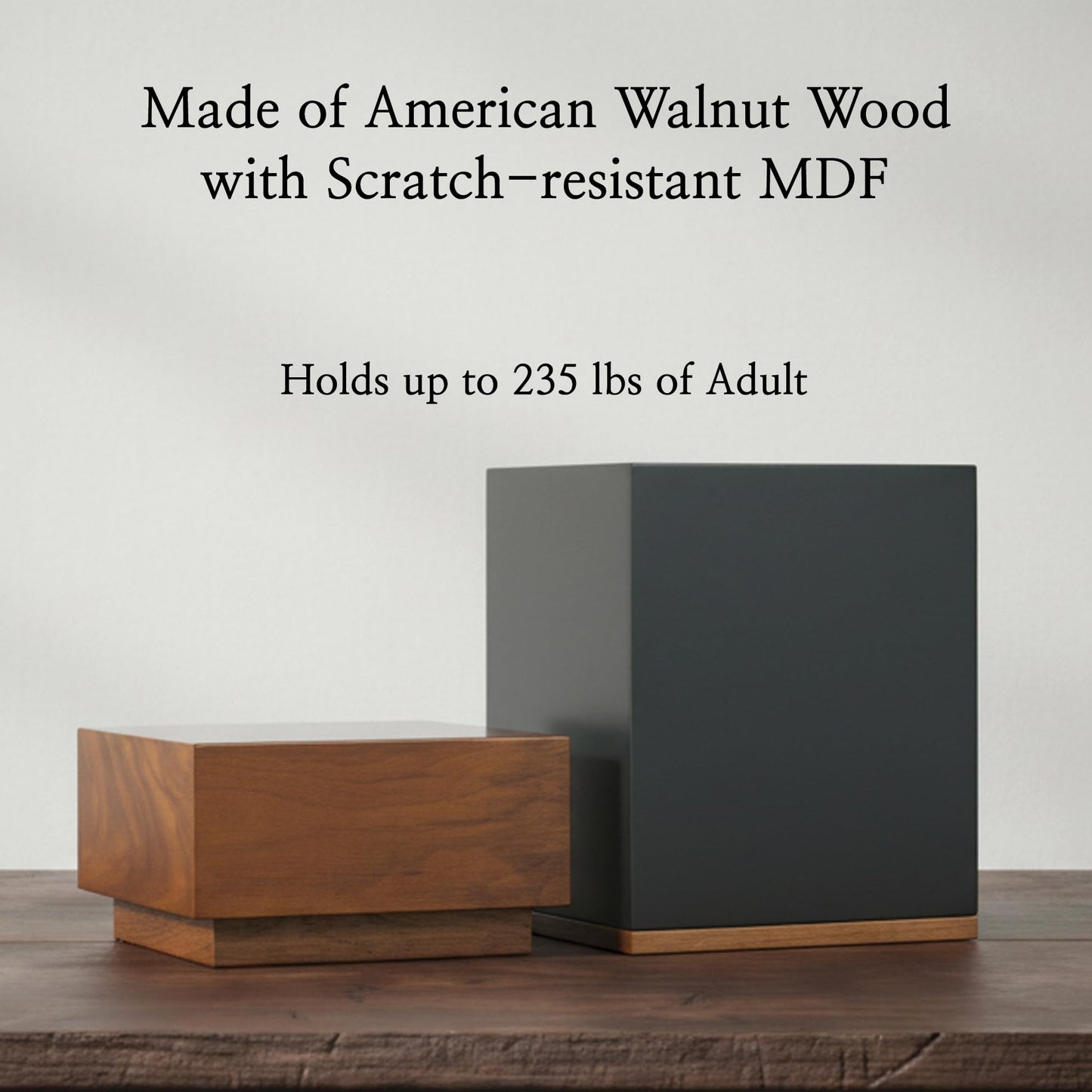 AspenStudio Black Walnut Wooden Cremation Urn for Adult Human Ashes Handcrafted Urn by Aspen Studio