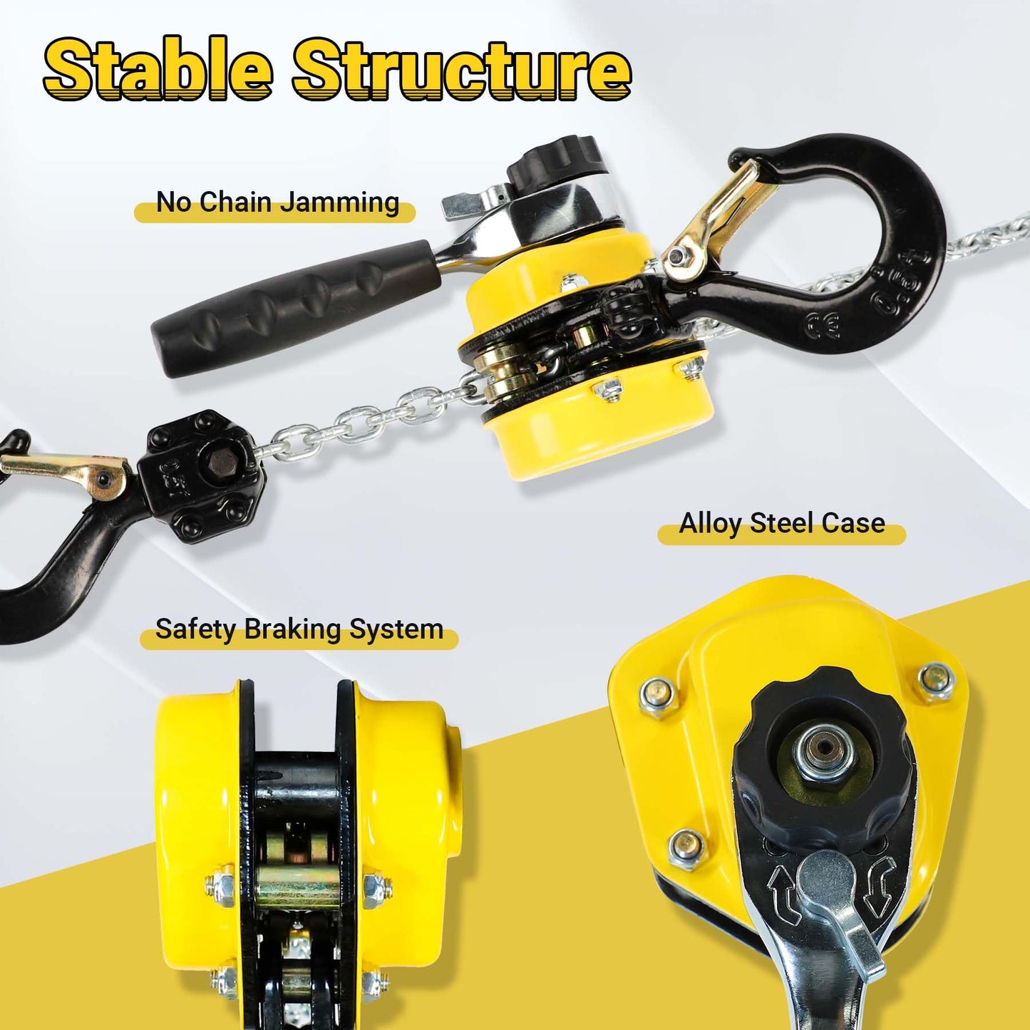 Toriexon 550LBS Manual Lever Chain Hoist Mini Puller 1/4 Ton Capacity Portable Chain Come Along 5 Feet Lift G80 Chain Ratchet Lever Hoist with Hook