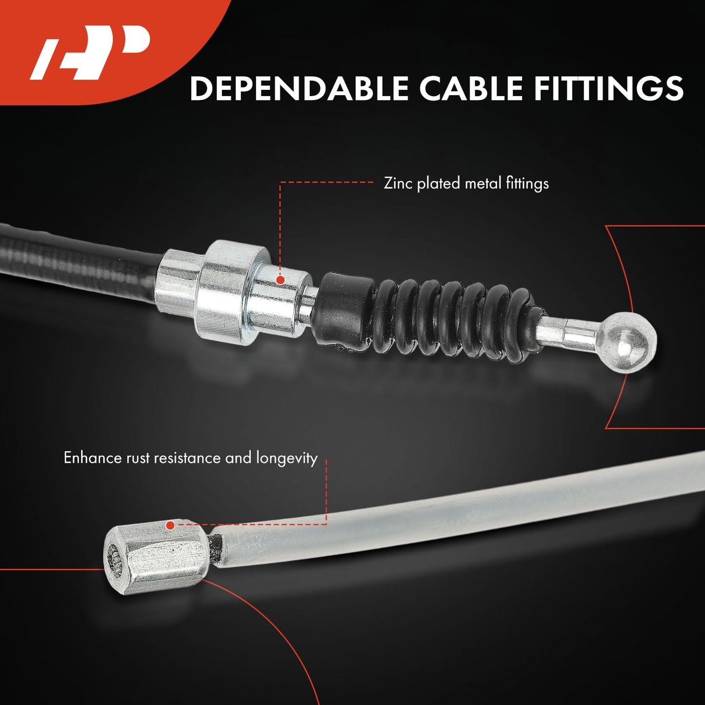 A-Premium Rear Driver and Passenger Side Parking Brake Cable Assembly Compatible with Volkswagen Models: Jetta 2000-2005, Jetta City 2007-2009, Golf, Golf City, Beetle, 2-PC Set