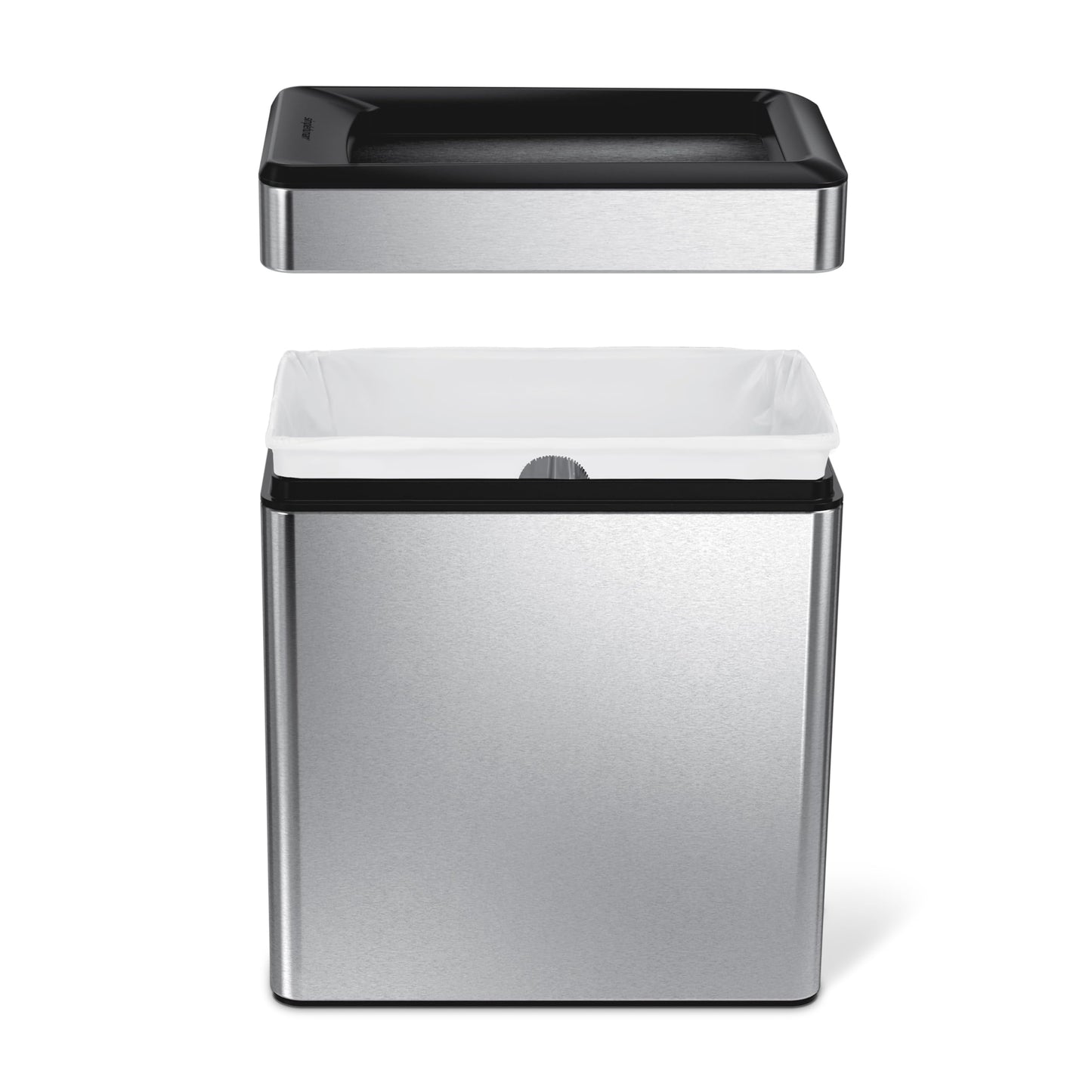 simplehuman 10 Litre / 2.6 Gallon Bathroom Profile Open Trash Can, Brushed Stainless Steel
