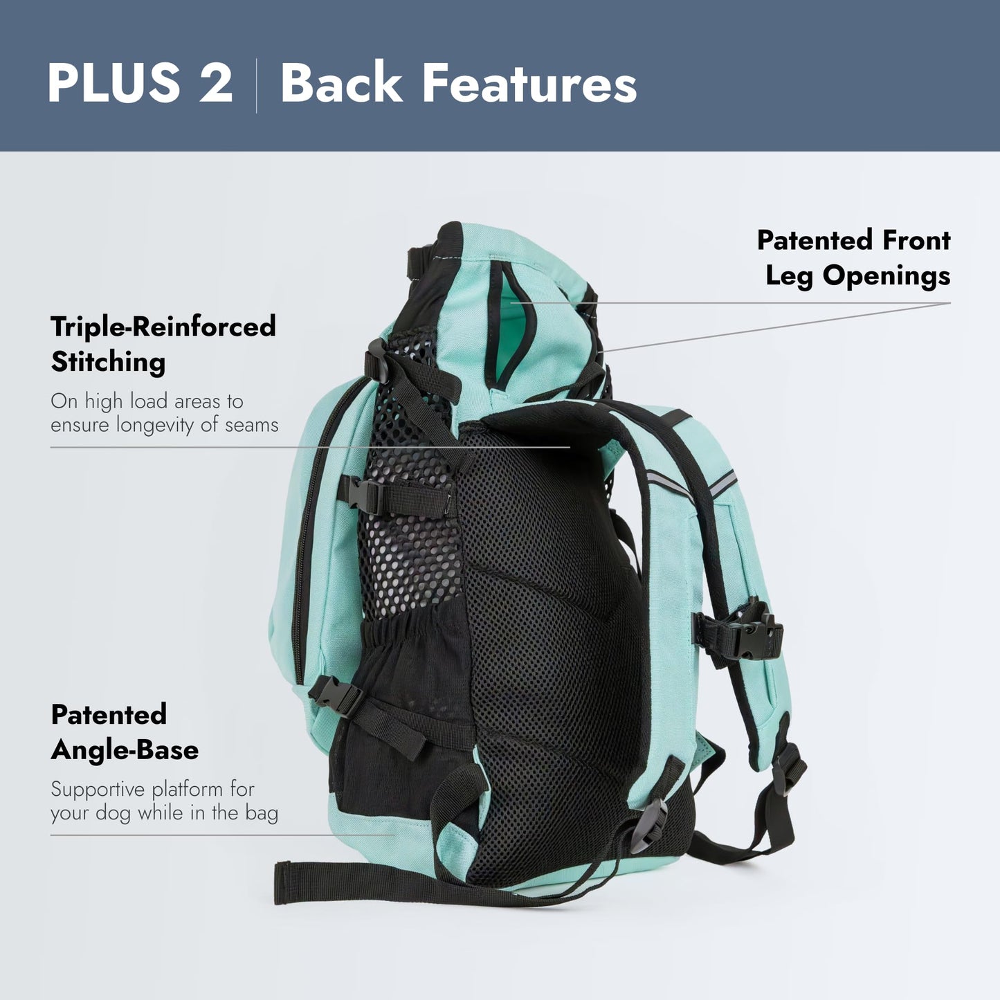 K9 Sport Sack | Dog Carrier Adjustable Backpack (Small, Plus 2 - Summer Mint)