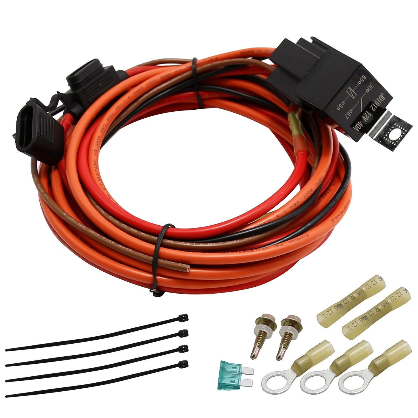 DUZFOREI Electric Fuel Pump Relay Kit Fuel Pump Wiring Harness 40 AMP Heavy Duty Long Wires Fit for 12V System P/N 30247