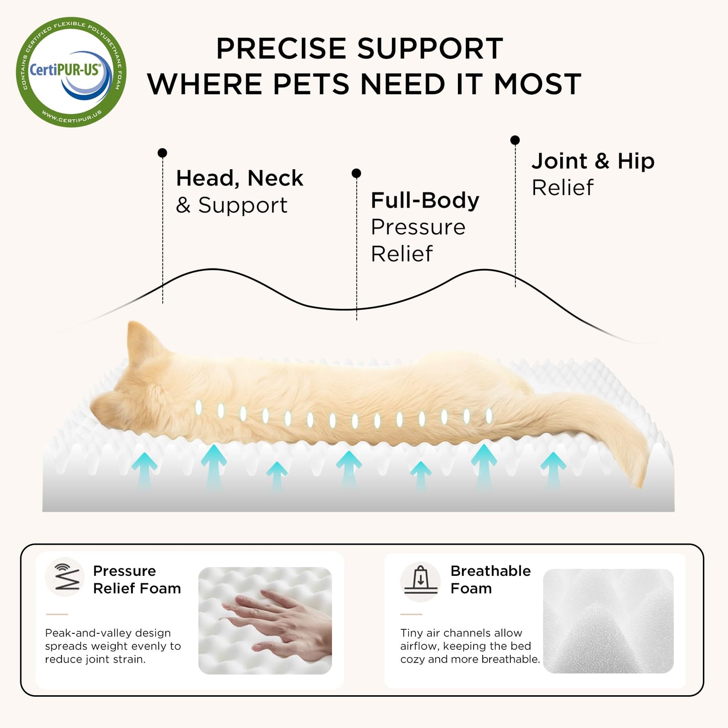 Bedsure Dog Bed for Large Dogs - Big Orthopedic Dog Bed with Removable Washable Cover, Egg Crate Foam Pet Bed Mat, Suitable for Dogs Up to 65 lbs, Dark Grey