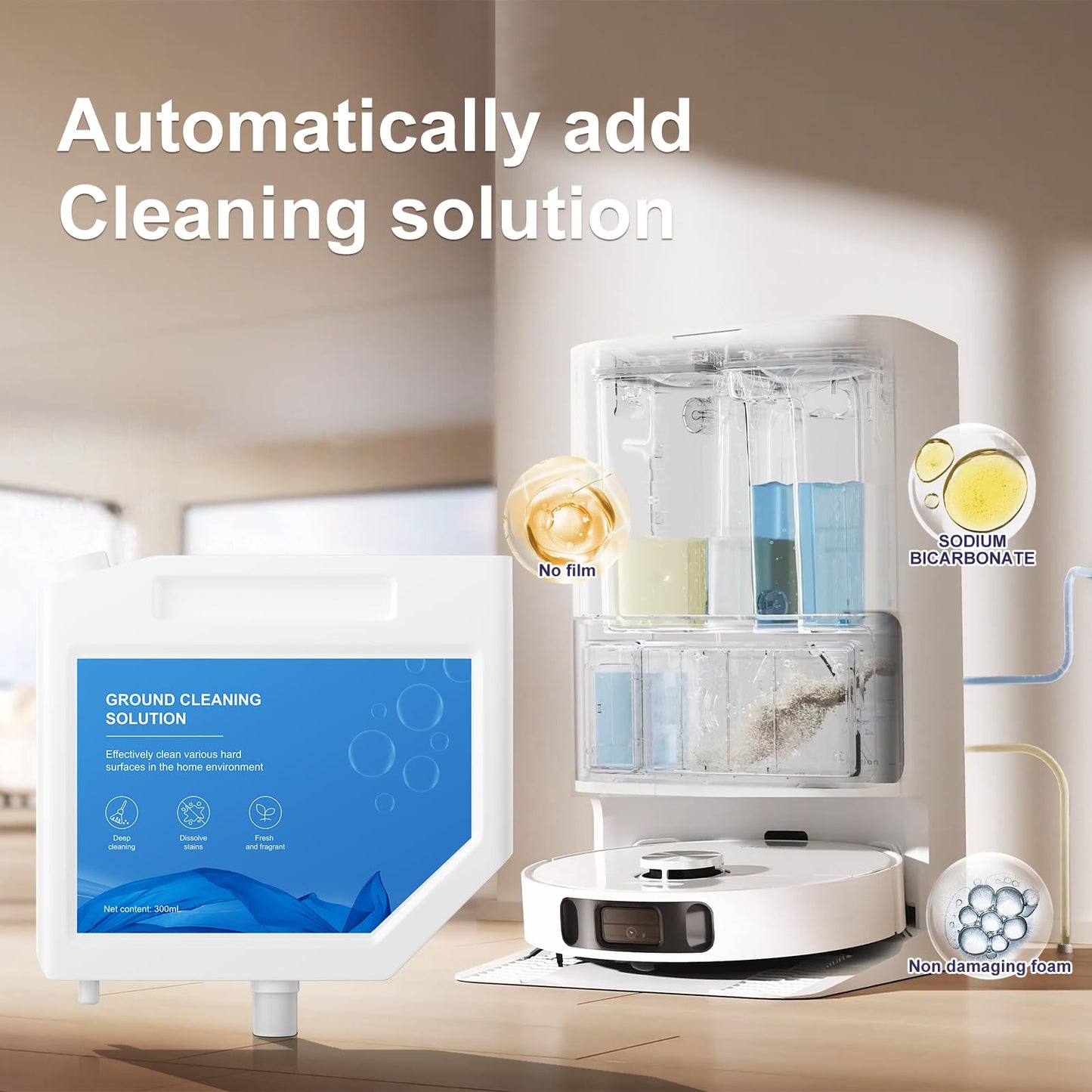 3pcs Compatible with Dreame Vacuum Cleaner Solution, Multi-Surface Floor Cleaning Solution Compatible with L10s Ultra Robot Vacuum (31.74 Fl Oz) (3 bottle)