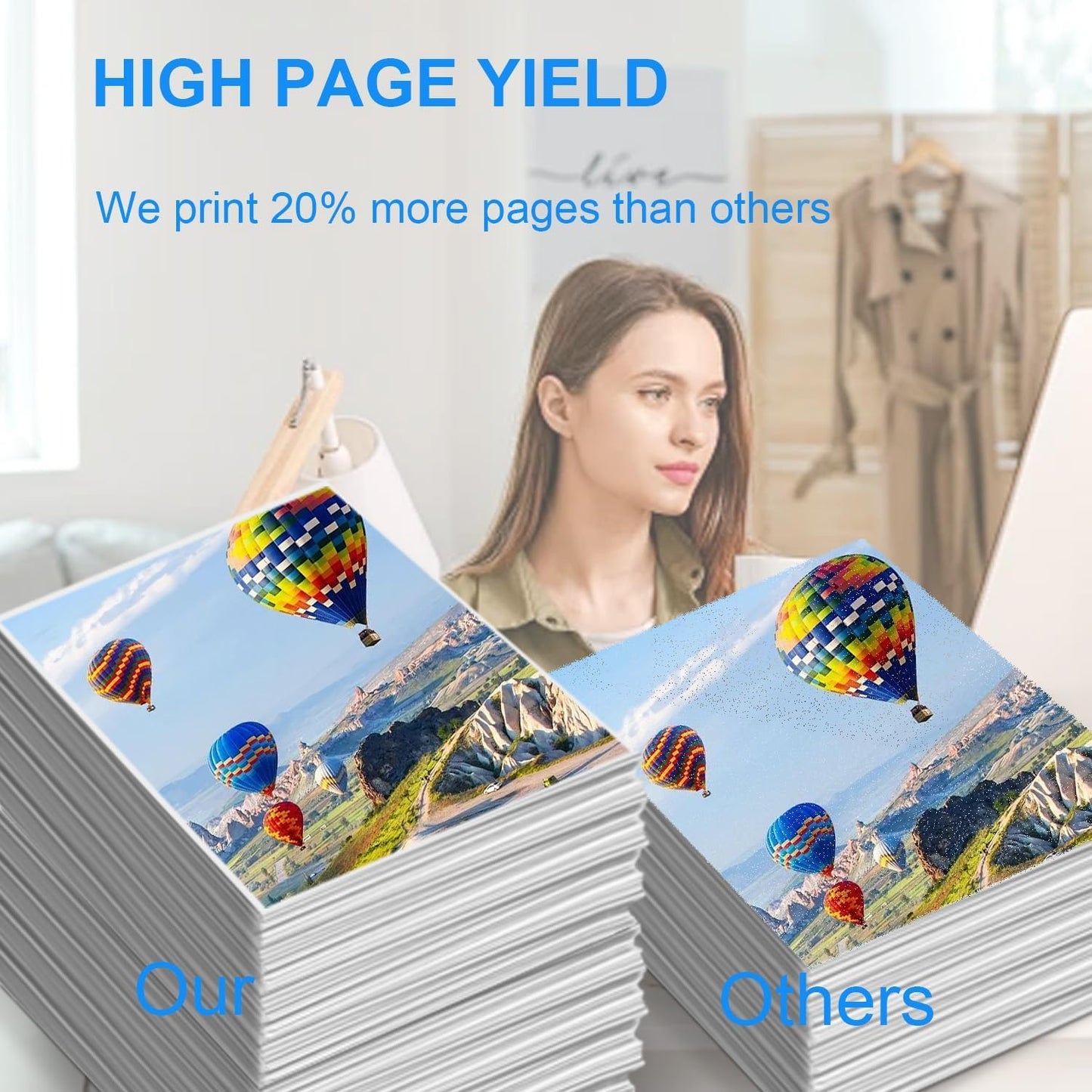 YUECOLOUR 68XL Black Ink Cartridges High Yield Black 1 Pack Replacement for HP Printers Envy 6555e 6100e 6500e Series 68e Compatible with 6155e 6555e 6152e 6552e 6558e 6165e