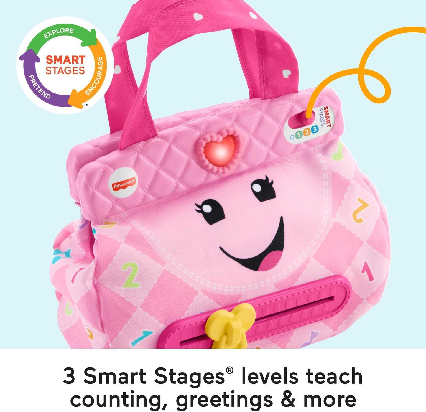 Fisher-Price Baby & Toddler Toy Laugh & Learn My Smart Purse with Lights, Learning Songs & 5 Accessories for Infants Ages 6+ Months