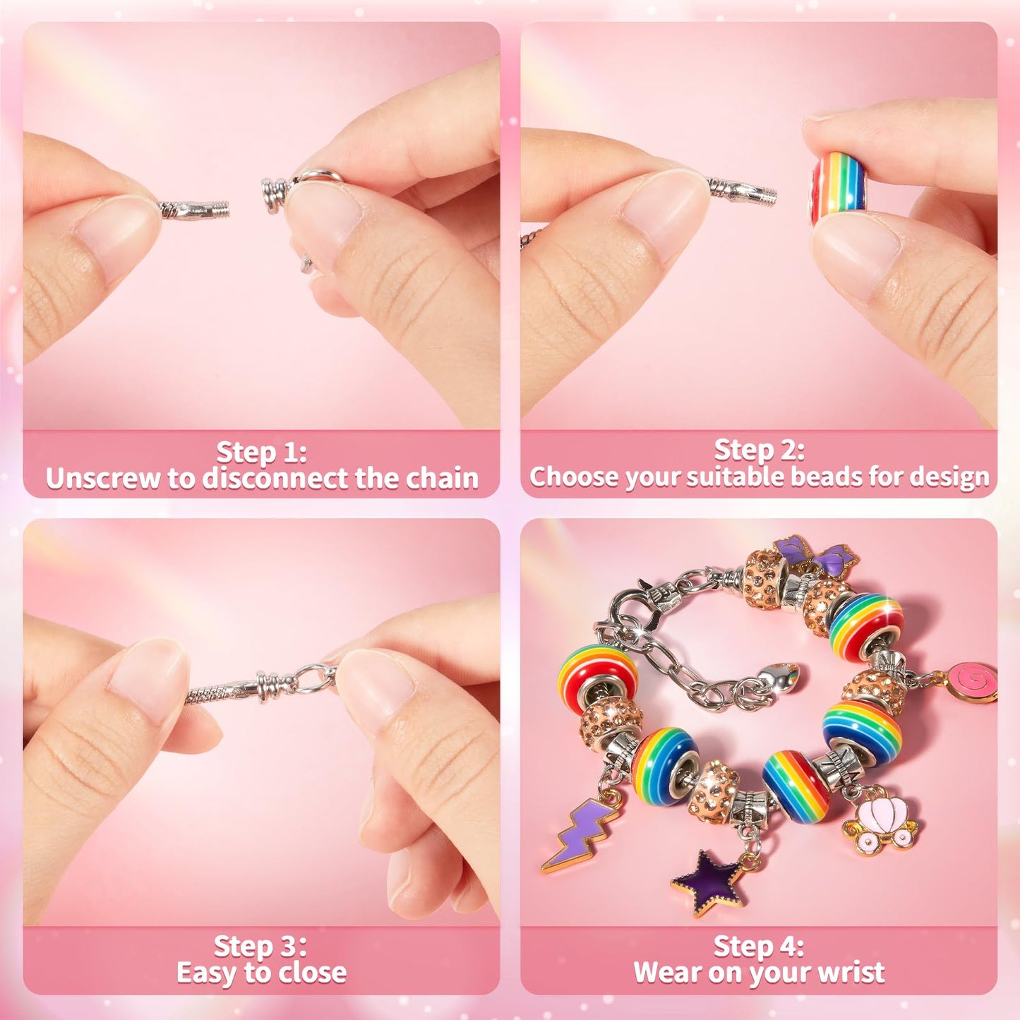 BLmukce Charm Bracelet Making Kit for Girls Ages 8-12, DIY Jewelry Making Kit & Art Craft Set with Beads, Charms & Necklace Supplies Birthday Party Christmas Ideas for Kids 4-6 7 8-12 Years Old girl Adult