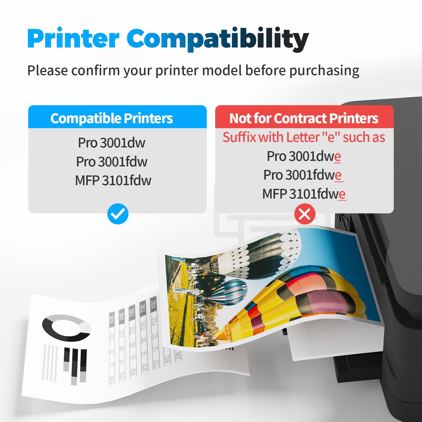 BAIINK 138A Toner Cartridge Black (with CHIP) Replacement for HP 138A W1380A 138X W1380X Compatible for HP Pro 3001dw 3001fdw MFP 3101fdw Printer (1 Black, with Chip)