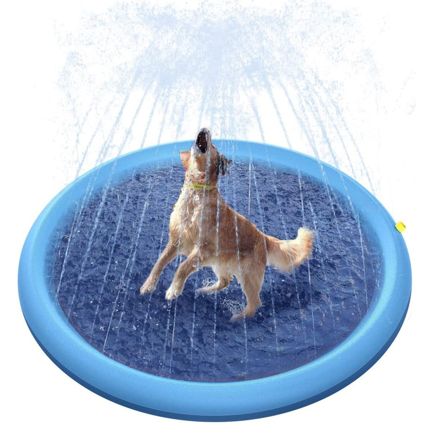 Splash Sprinkler Pad for Dogs, Non-Slip Pet Thickened Durable Wading Bath Pools, Splash Play Mat Outdoor Game Toys for Pets(59 inch)