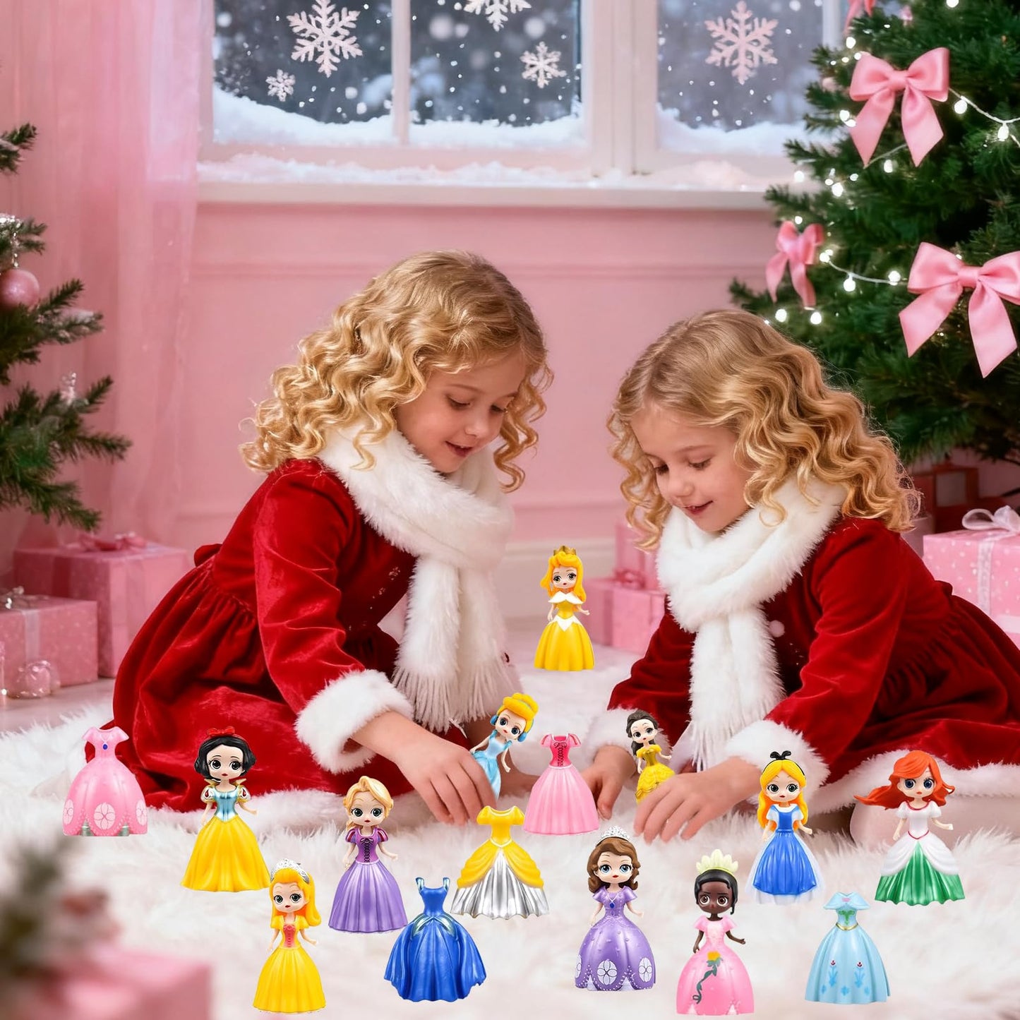 Advent Calendar 2025 for Girls, Princess Deformation Toy Christmas Countdown Calendars Princess Transformable Toys for Girls Xmas Gifts Party Favors