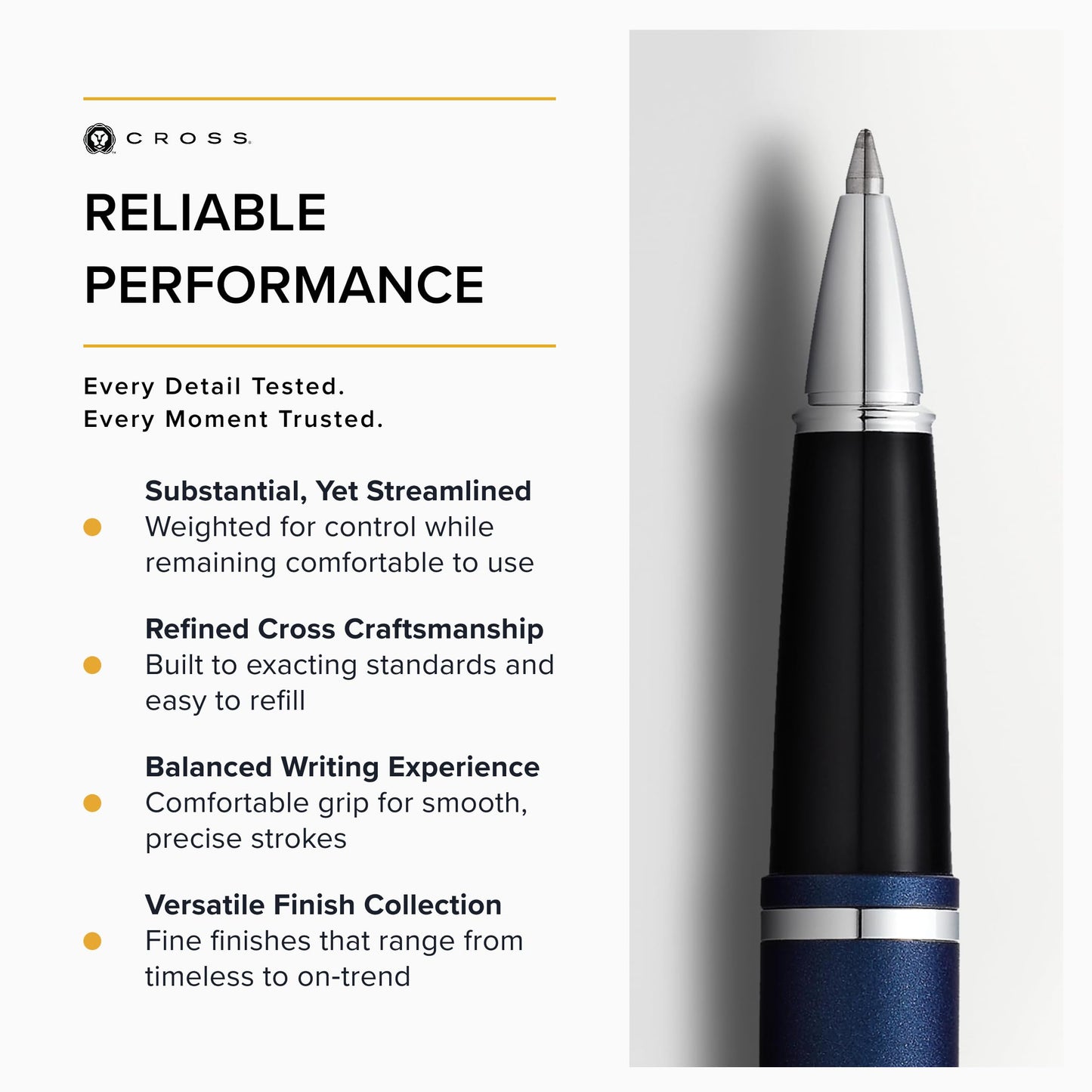 Cross Calais Matte Metallic Midnight Blue Rollerball Pen in Premium Gift Box
