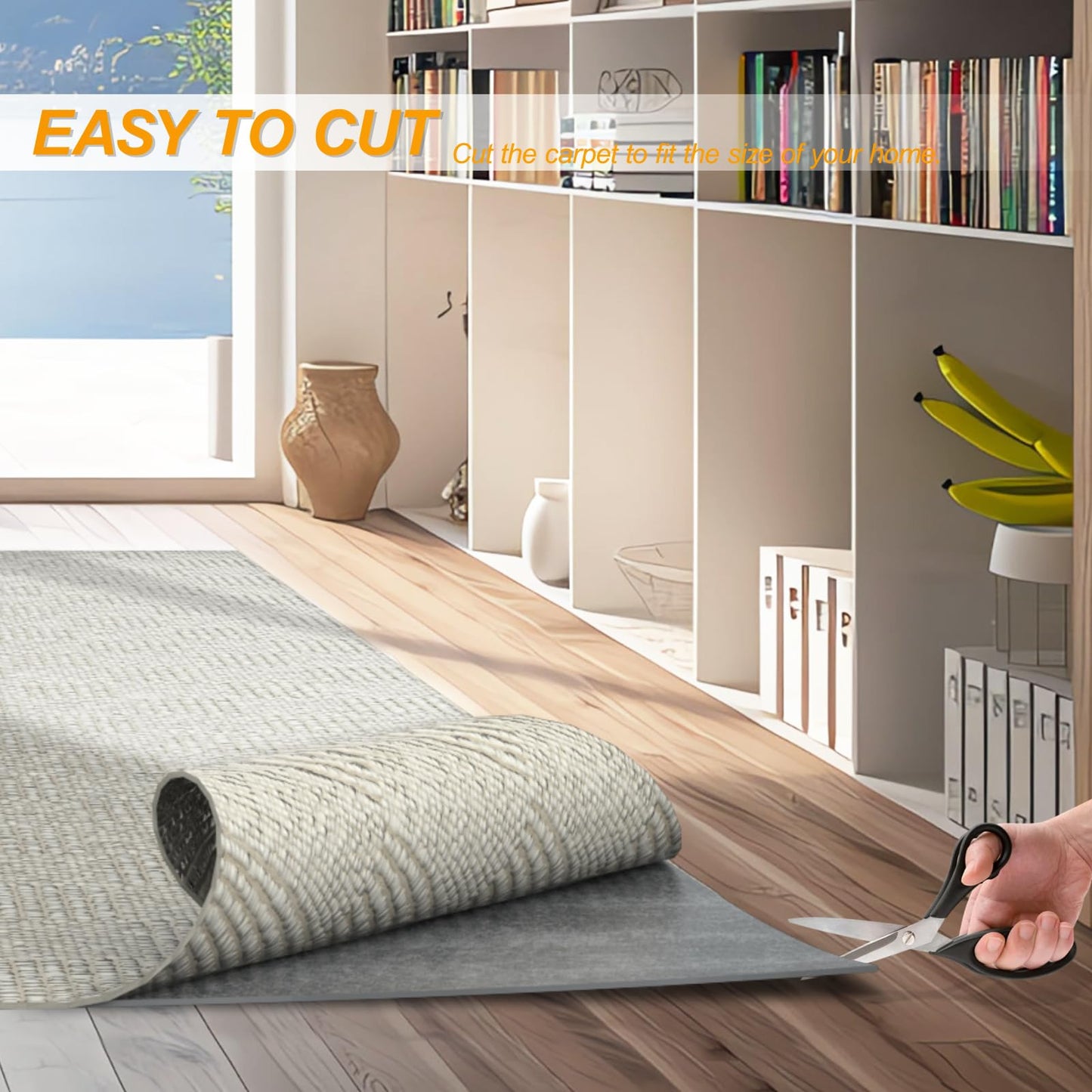 5 x 7 FT Non Slip Felt Rubber Backing Rug Pad, Thick Felt Rug Pads for Hardwood Floors, Underlay Rugs Protective Cushioned Pads for Carpet, Felt and Rubber Underfoot Carpets for Home Place Surface