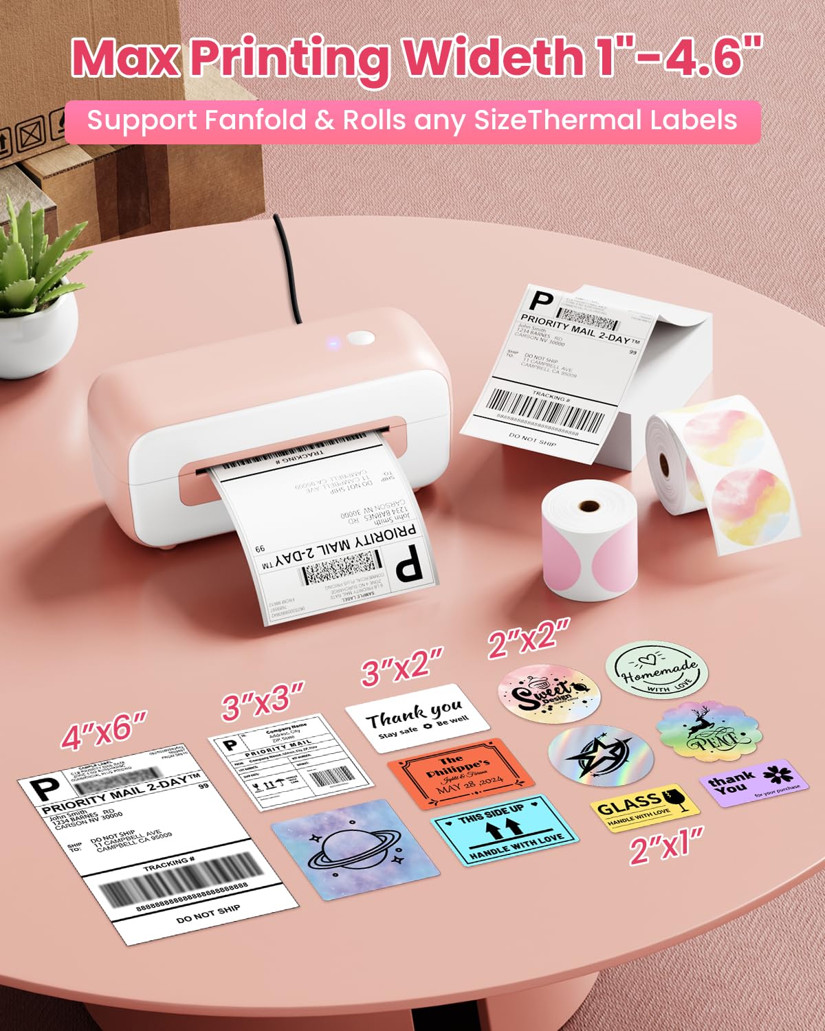 Phomemo Bluetooth Shipping Label Printer for Canada Post, Thermal Label Printer 4x6 for Small Bussines, Compatible with Amazon Temu Shopify Etsy UPS FedEx DHL