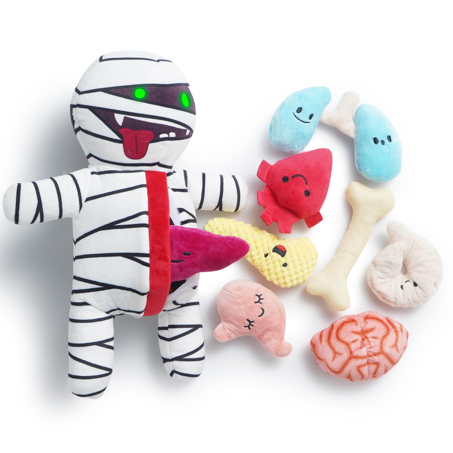 Funny Plush Squeaky Dog Toys: 9-in-1 Stuffed Chew Toys for Small Medium Dogs with Durable Soft Fabric, Puppy Chew Toys for Teething, Indoor Interactive Pet Supplies for Boredom and Stimulating