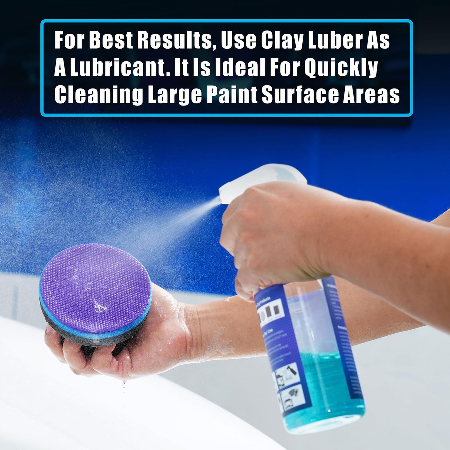 WEST HORSE Synthetic Clay, 2-Pack Hand Clay Bar Pad for Car Auto Detailing, Cleansing, Paint Surface Prep Tool for Waxing & Polishing (Blue Purple)
