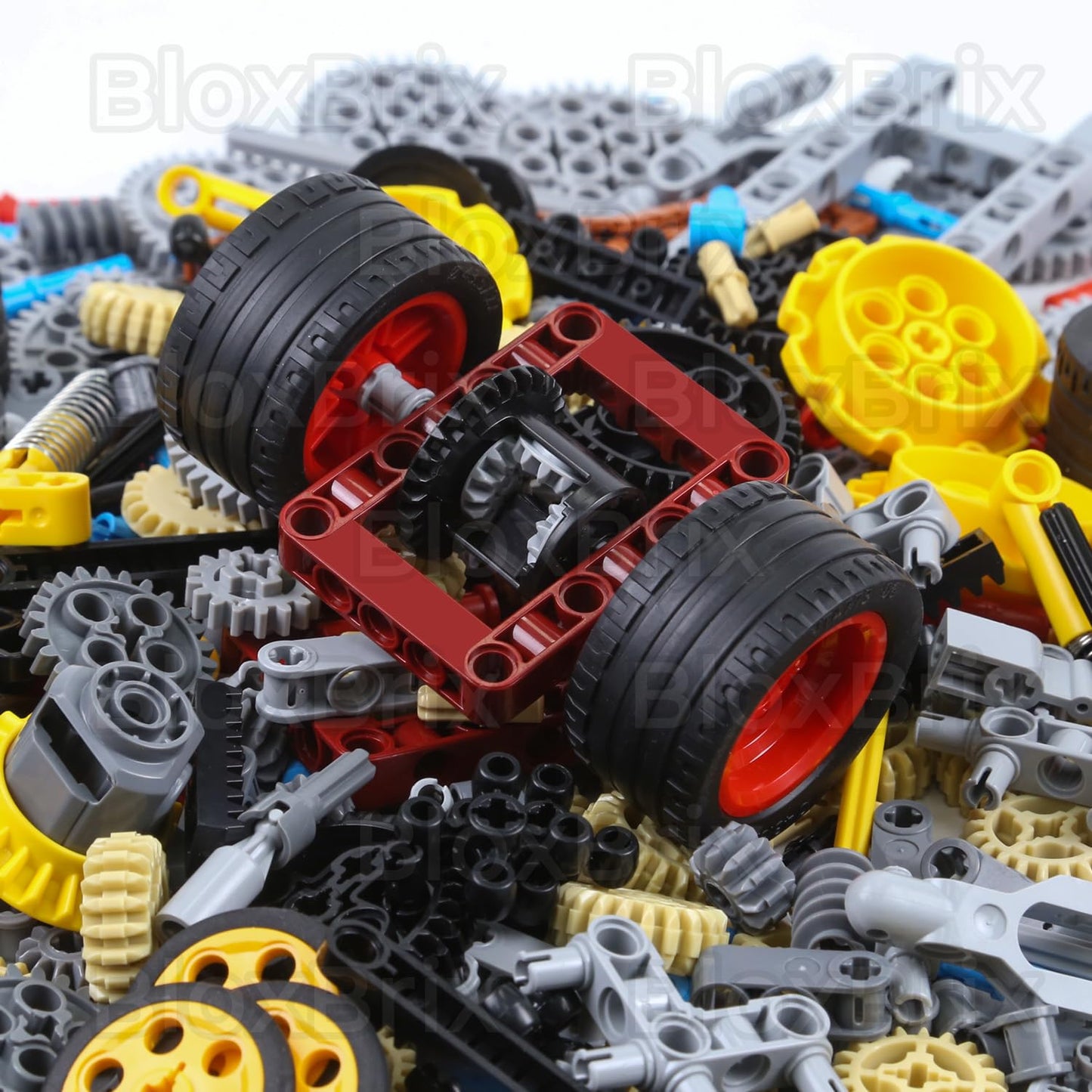 852 Pcs Engine Kit Wheels Chain Link Frame Joints Differential Pins-Gears-Axles Shock-Absorber，MOC Parts for Toy Building Sets Applicable to Mainbrands-Technical-Parts