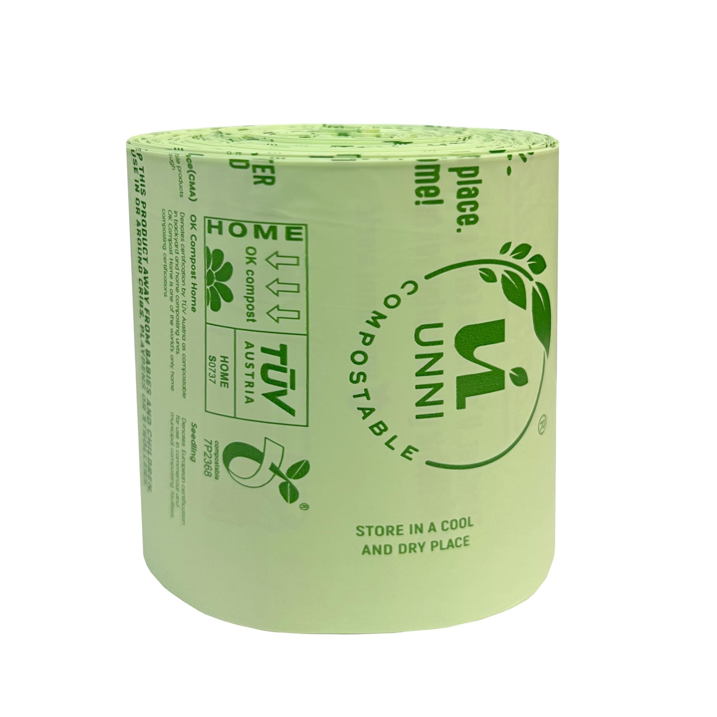 UNNI Compostable Trash Bags, 4 Gallon / 15 Liter, 200 Count, Extra Thick 0.75 mil Small Kitchen Food Scrap Bin Liners, BPI, CMA & OK compost HOME Certified (Meets ASTM D6400)
