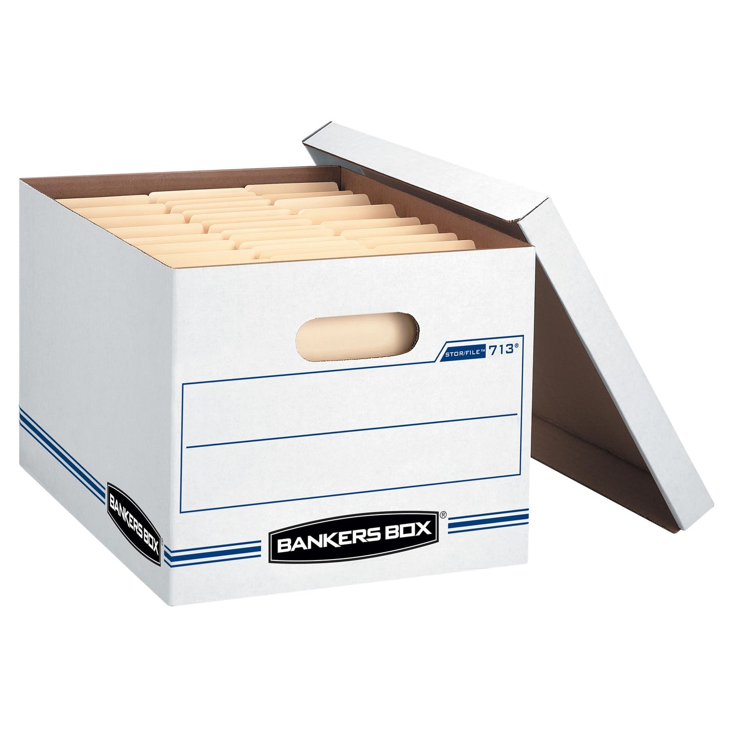 Bankers Box STOR/FILE Storage Boxes, Standard Set-Up, Lift-Off Lid, Letter/Legal, 6 Pack (0071303), white