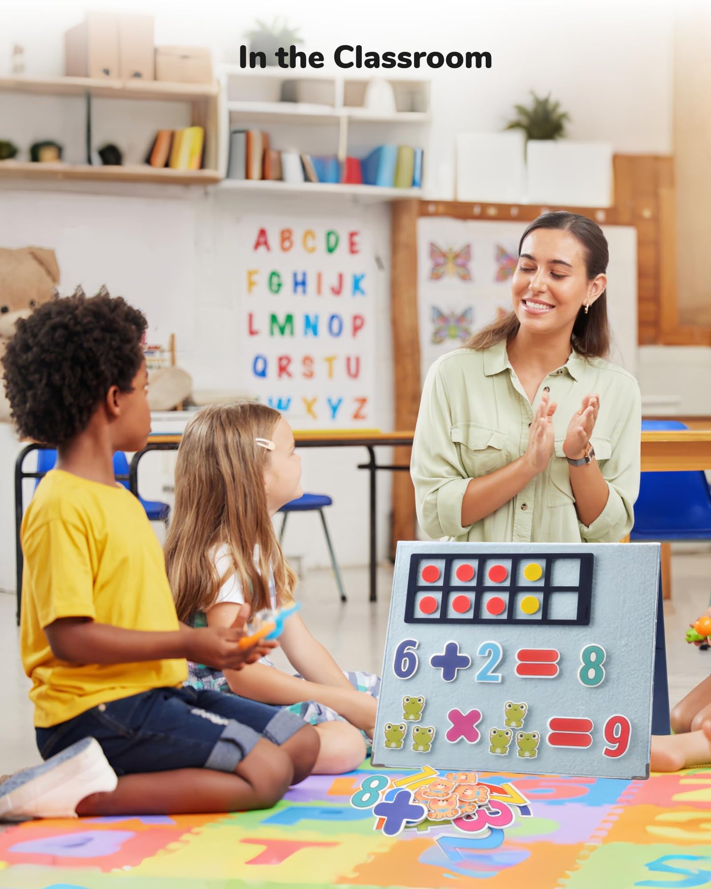 CHEFAN Foldable Felt Board for Toddlers - FreeStanding Learning Board for Kids, Preschool Classroom and Daycare | Use With Felt Set and Book for Storytelling | Blue Large