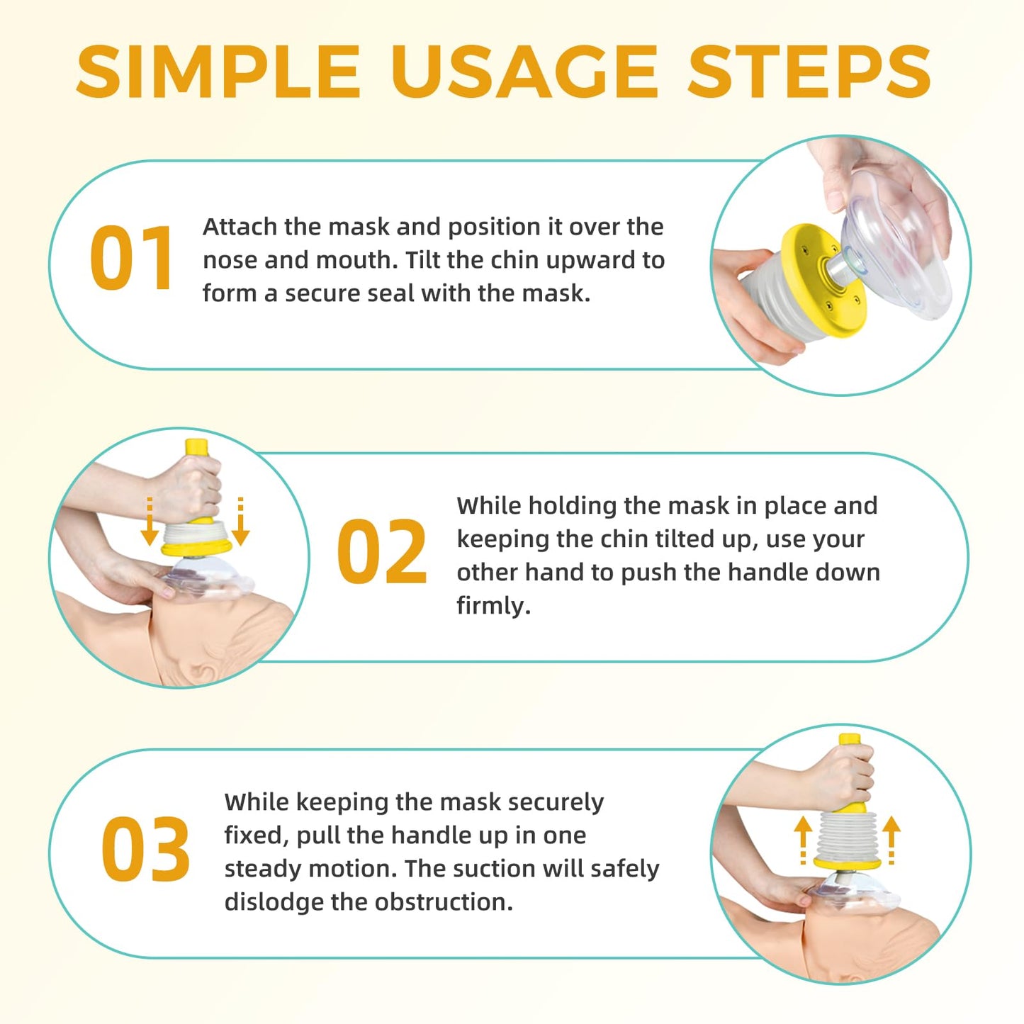 Choking Rescue Device, Portable Airway Suction Device, Anti Choking Device for Kids and Adults, Portable Suction Rescue Device for Children & Adults