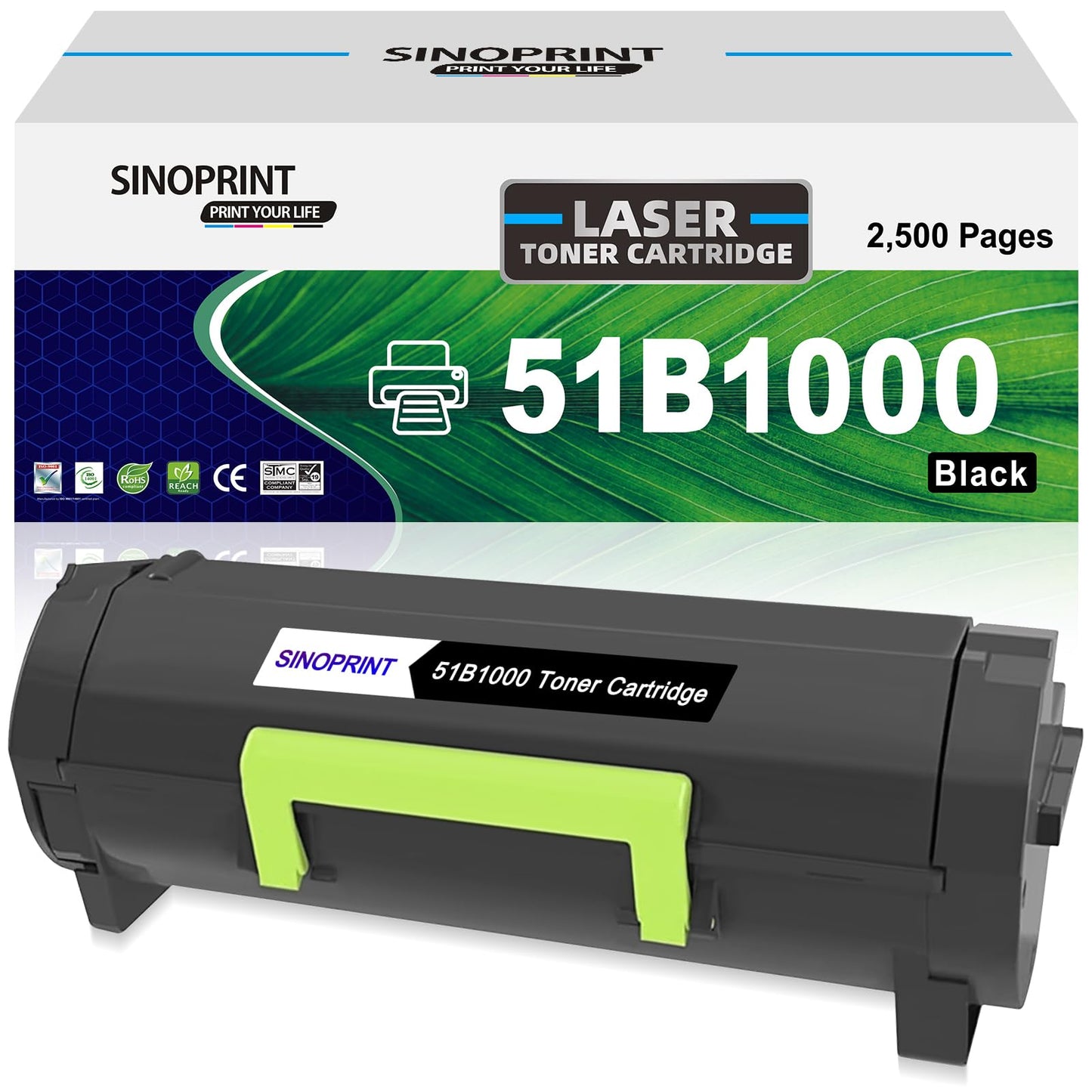 51B1000 Toner Cartridge MS417 Black Replacement for Lexmark MS417dn MX417de MS317dn MS517dn MX317dn MX517de MS617dn MX617de Printer(1 Pack Black)