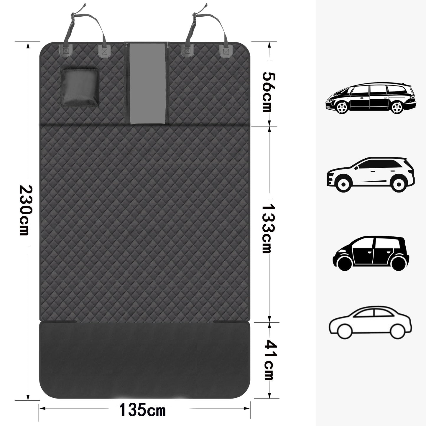 Car Dog Cargo Cover Cargo Liner, Sonlogiftev Trunk Mat for Dogs with Side Flaps Hammock Water Resistant Nonslip Dog Seat Cover Cargo Area Protector Scratchproof for SUVs Sedans Vans