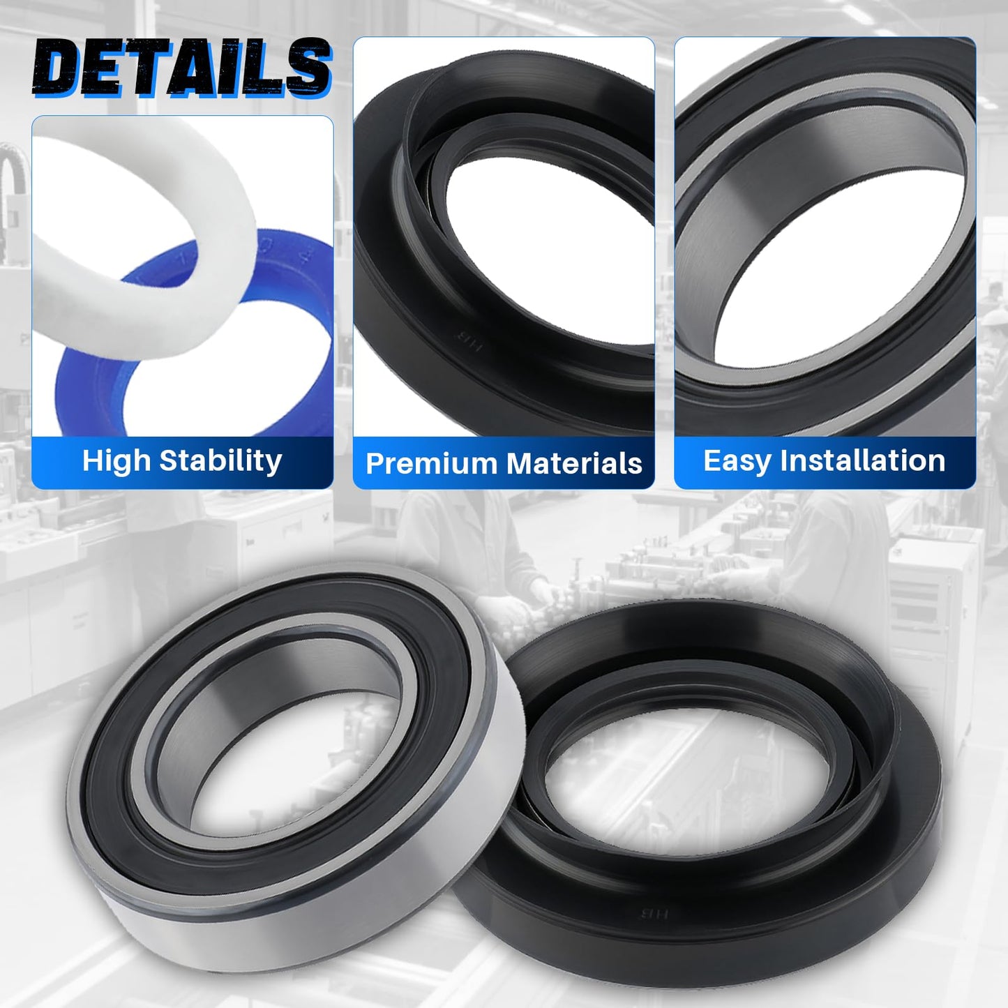 AUTOKAY Rear Brake Drum Bearing Seal Kit Fits for Honda FourTrax 300 TRX 300 300FW 4x4 1988-2000, Replace 91052-HB3-771 91252-HM5-630