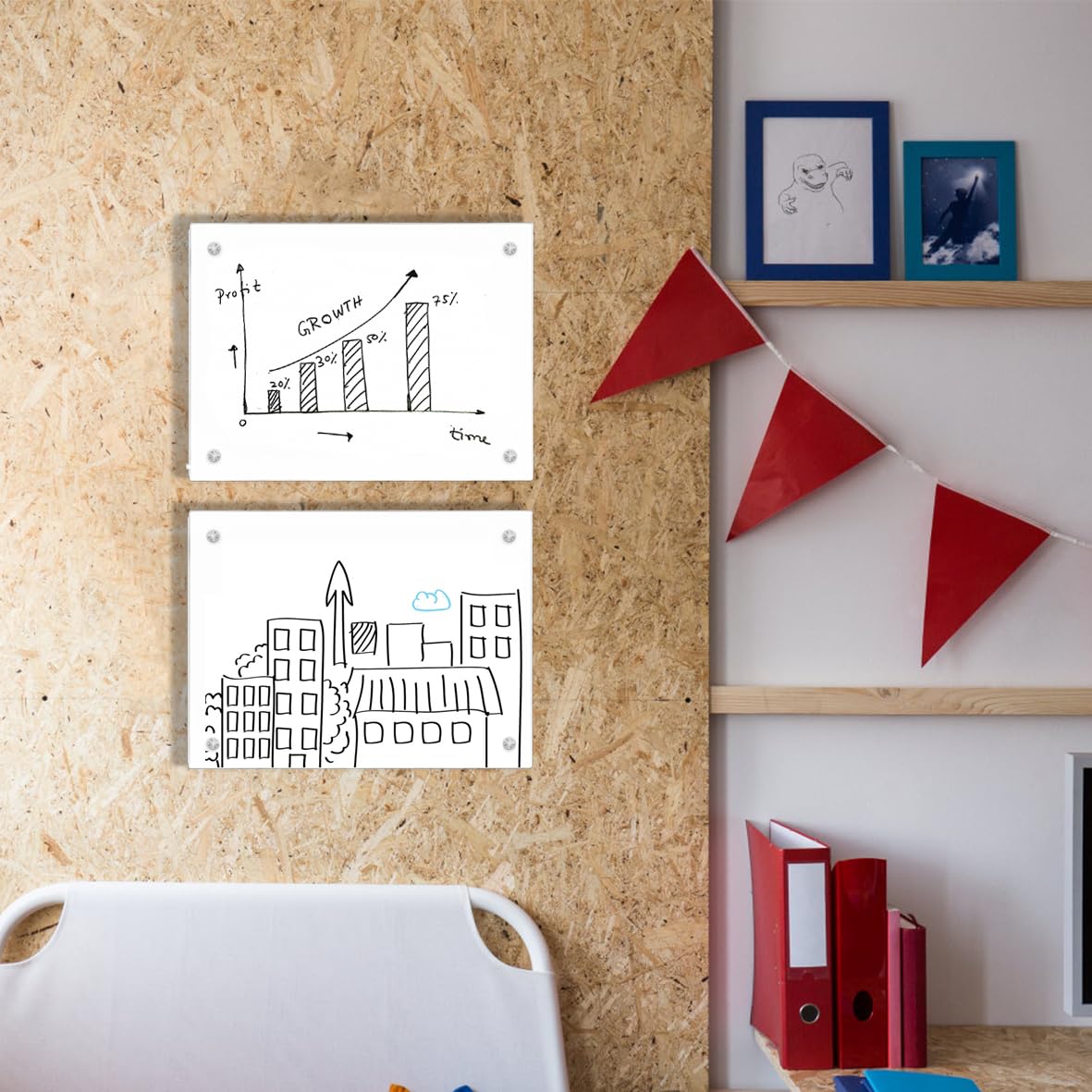 TORASO Glass Whiteboard, Dry Erase White Board,30 x 40cm Small Glass White Board for Home Kitchen, Office, Frameless, Brilliance White(Glass BB-WH-3040).CA