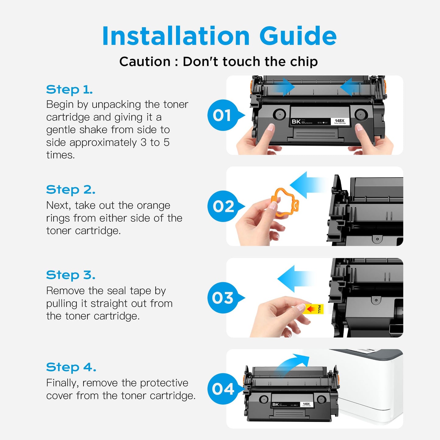 148X W1480X Compatible Toner Cartridge Replacement for HP 148 for HP148X for HP-148X 148A W1480A Compatiable with HP Color Laserjet Pro MFP 4001n/4001dn/4001dw/4101fdw/4101fdn(2 Pack)
