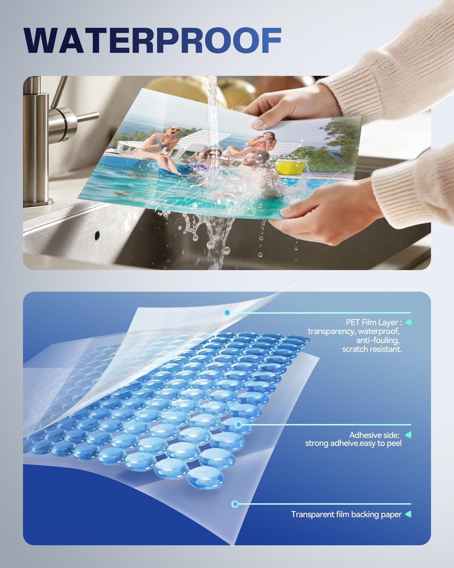 Uinkit Self-Adhesive Laminating Sheets, Self Stick 4Mil 100 Sheets 8.7 x 12.2 Inches Clear Self Sealing Laminating Sheets Suitable for 8.5x11 inches Letter Size (8.7x12.2”-4Mil-100Sheets)