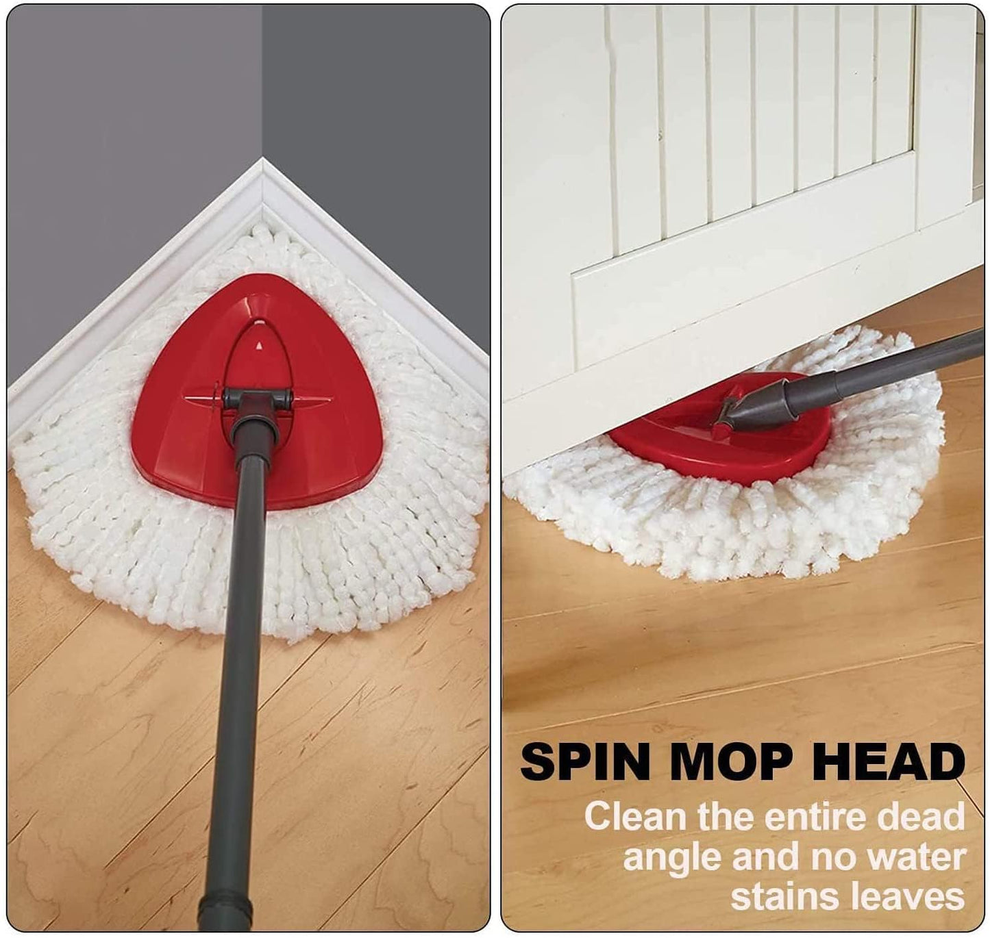 6 Pack Spin Mop Replacement Head with 1 Rotating Mop Base, EasyWring Mop Refills Compatible with Vileda Mop Replace Head, 100% Microfiber Mop Refill, Deep Cleaning Machine Washable and Easy to Replace