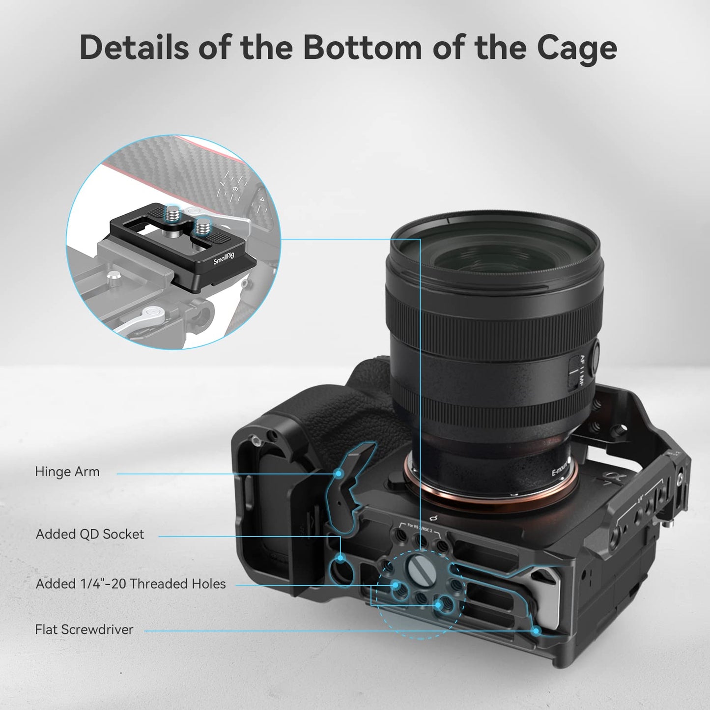 (Upgraded Version) SmallRig Full Camera Cage for Sony Alpha 7R V/Alpha 7 IV/Alpha 7S III/Alpha 1 / Alpha 7R IV - 3667B