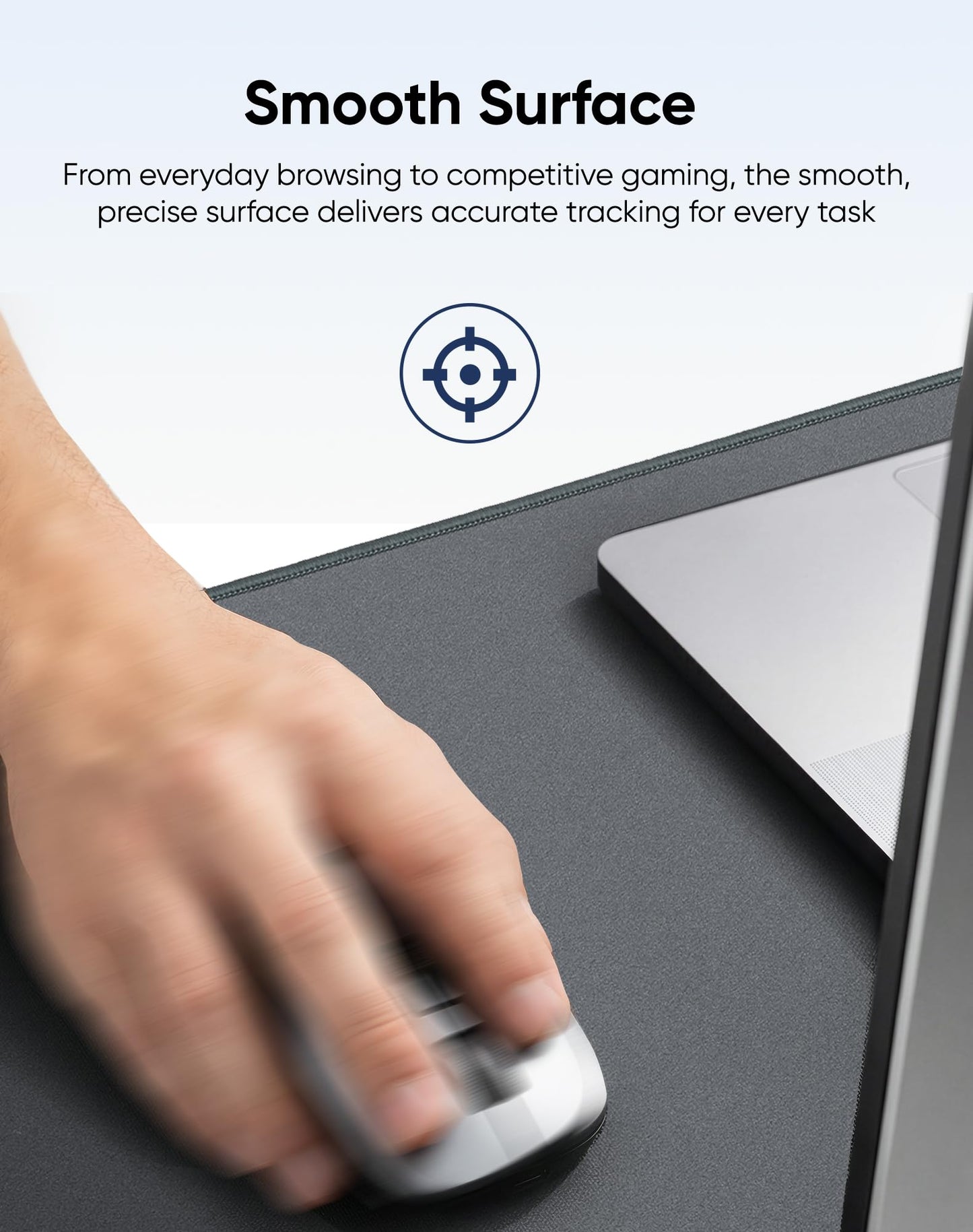 Reniteco Waterproof Large Gaming Mouse Pad with Durable Stitched Edges, Non-Slip Rubber Base, Grainy Jacquard Mouse Mat Desk Pad for Home Office Gaming, 30cm x70cm x0.3cm, Matte Gray