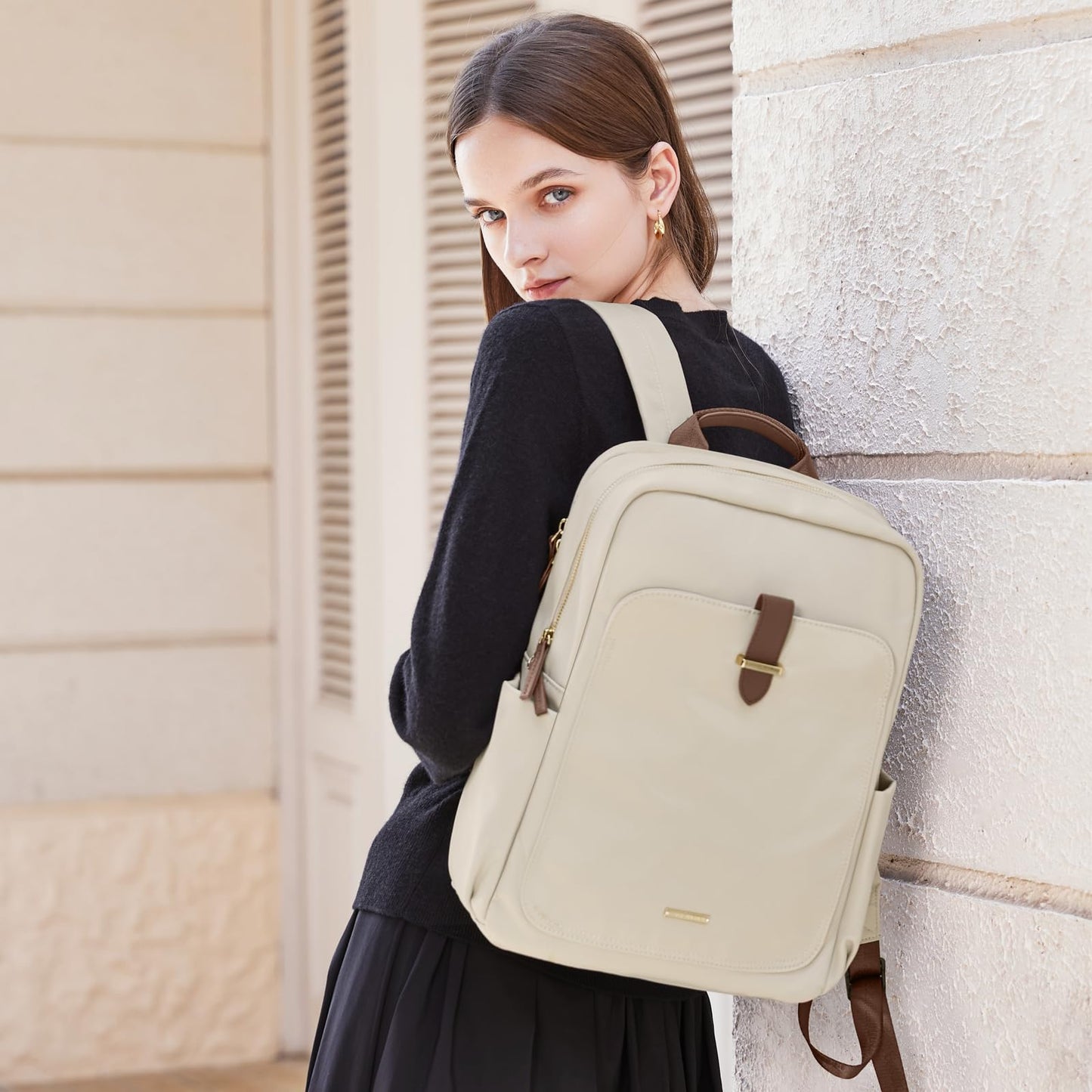 Laptop Backpack Purse for Women Fits 16 Inch Notebook Casual Daypack Work Travel College Bookbag Fashion Computer Bag (Apricot, 16 Inch)