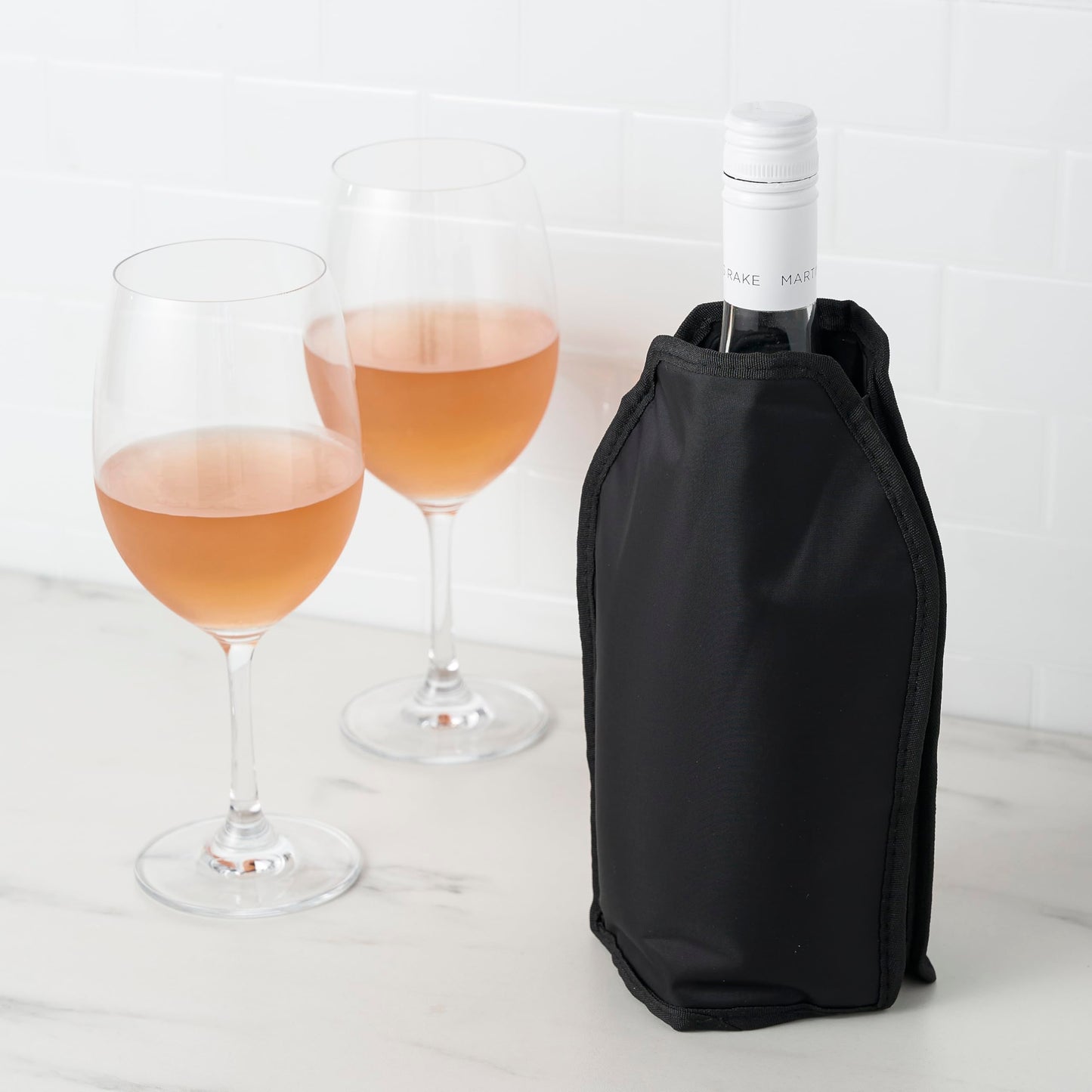 True Fabrications 5079 Shiver: Wine Cooling Sleeve, Black